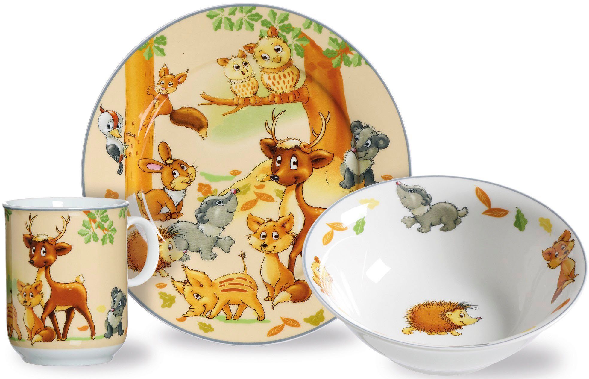 Ritzenhoff & Breker Kinderservies-set Bosdieren in decoratieve cadeauverpakking (set, 3-delig)