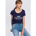 arizona shirt met print met grote "denim" statement print blauw