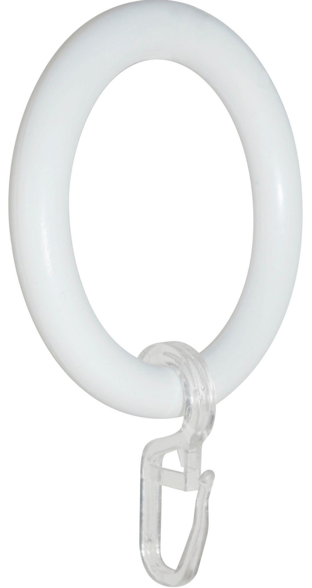 GARESA Gordijnring Kunststof ring met haak voor diameters tot 28 mm, eenvoudige montage (20 stuks)