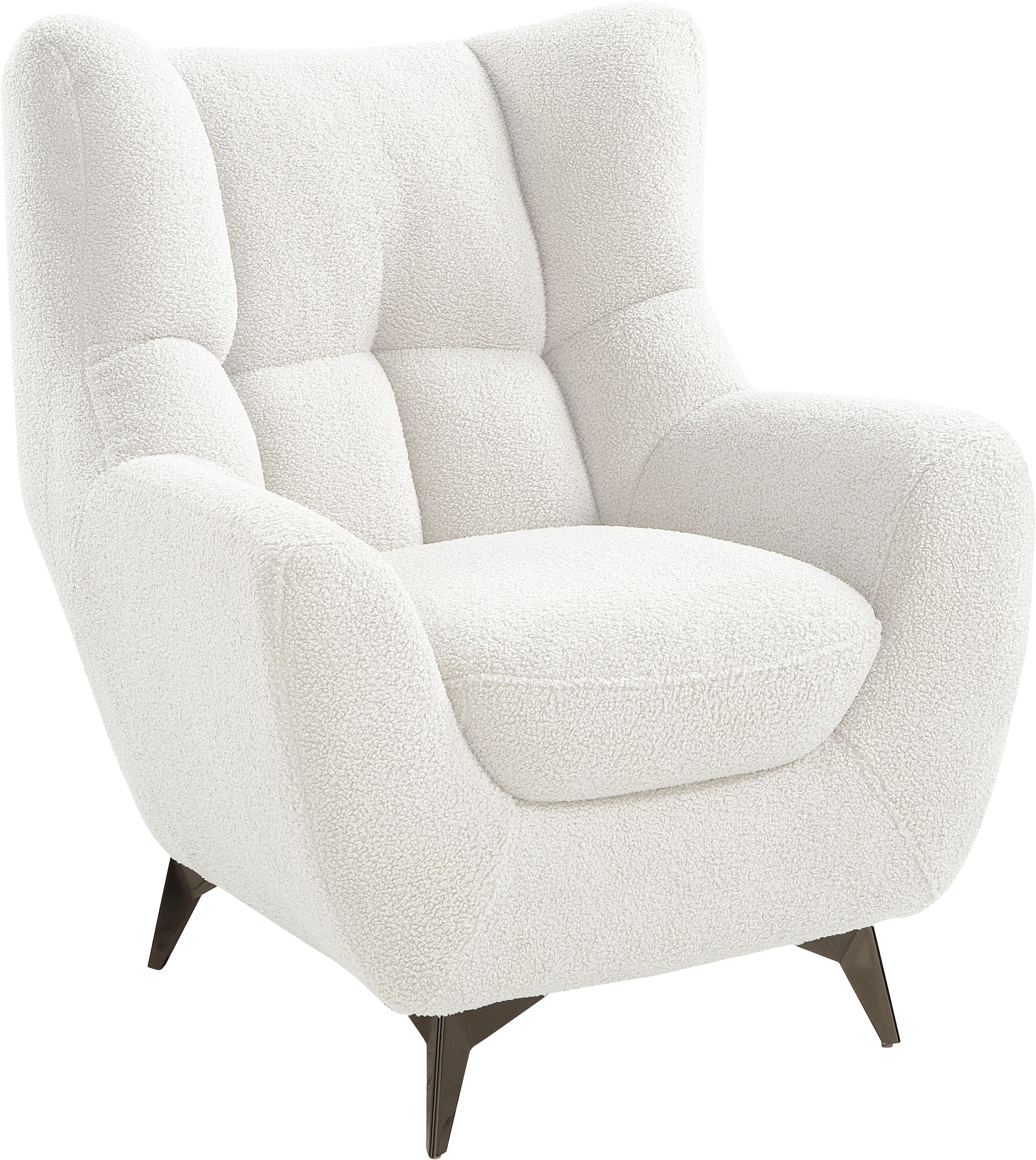 ATLANTIC home collection Fauteuil Shawn met binnenvering, trendy bekleding met teddy-look