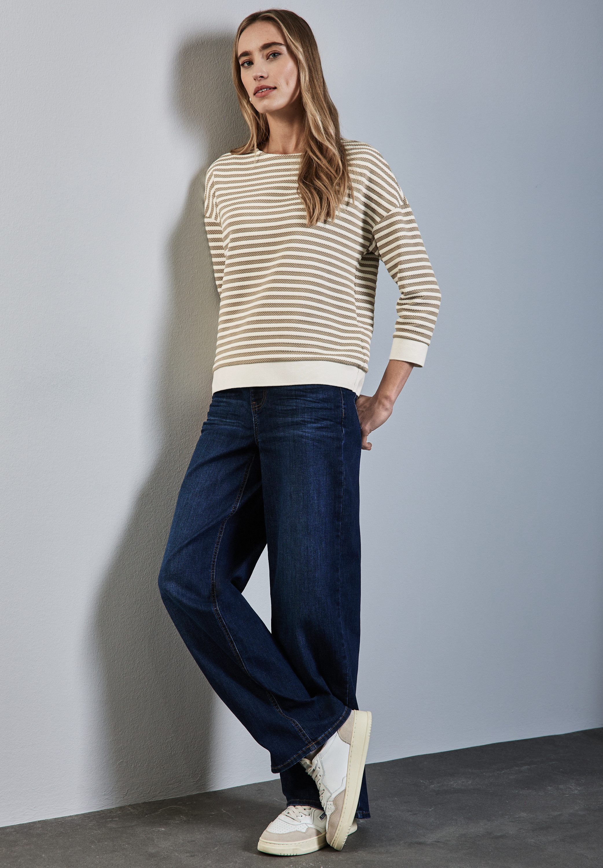 STREET ONE Sweatshirt met gestreept patroon
