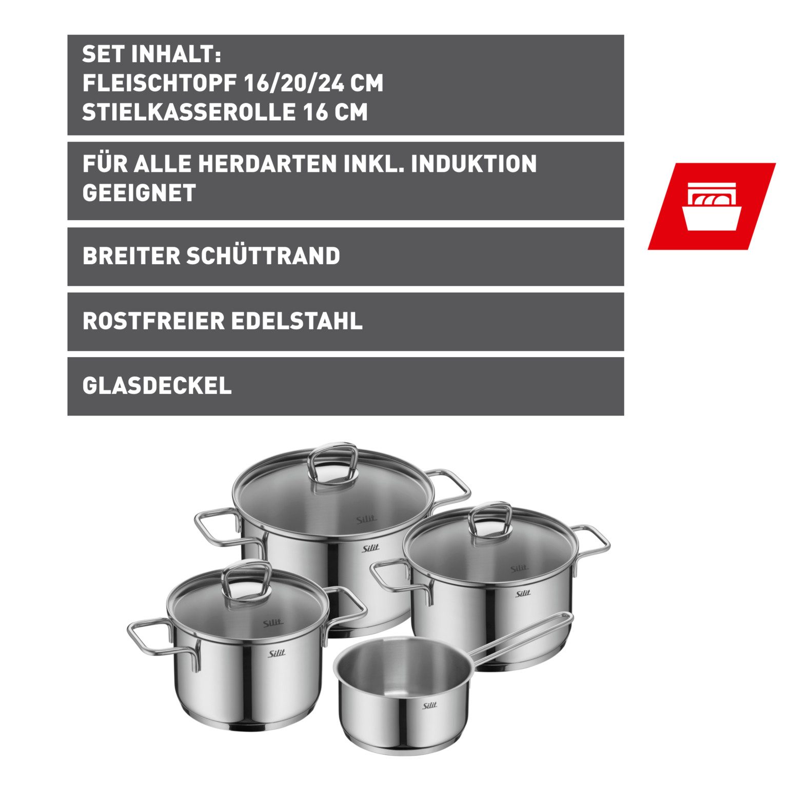Silit Pannenset ALICANTE (set, 7-delig)