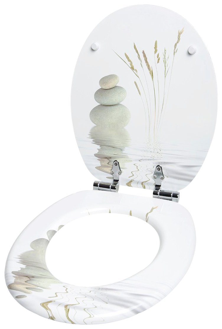 Sanilo Set badkameraccessoires Balance bestaand uit toiletzitting, badmat en wastafelplug (complete set, 3-delig)