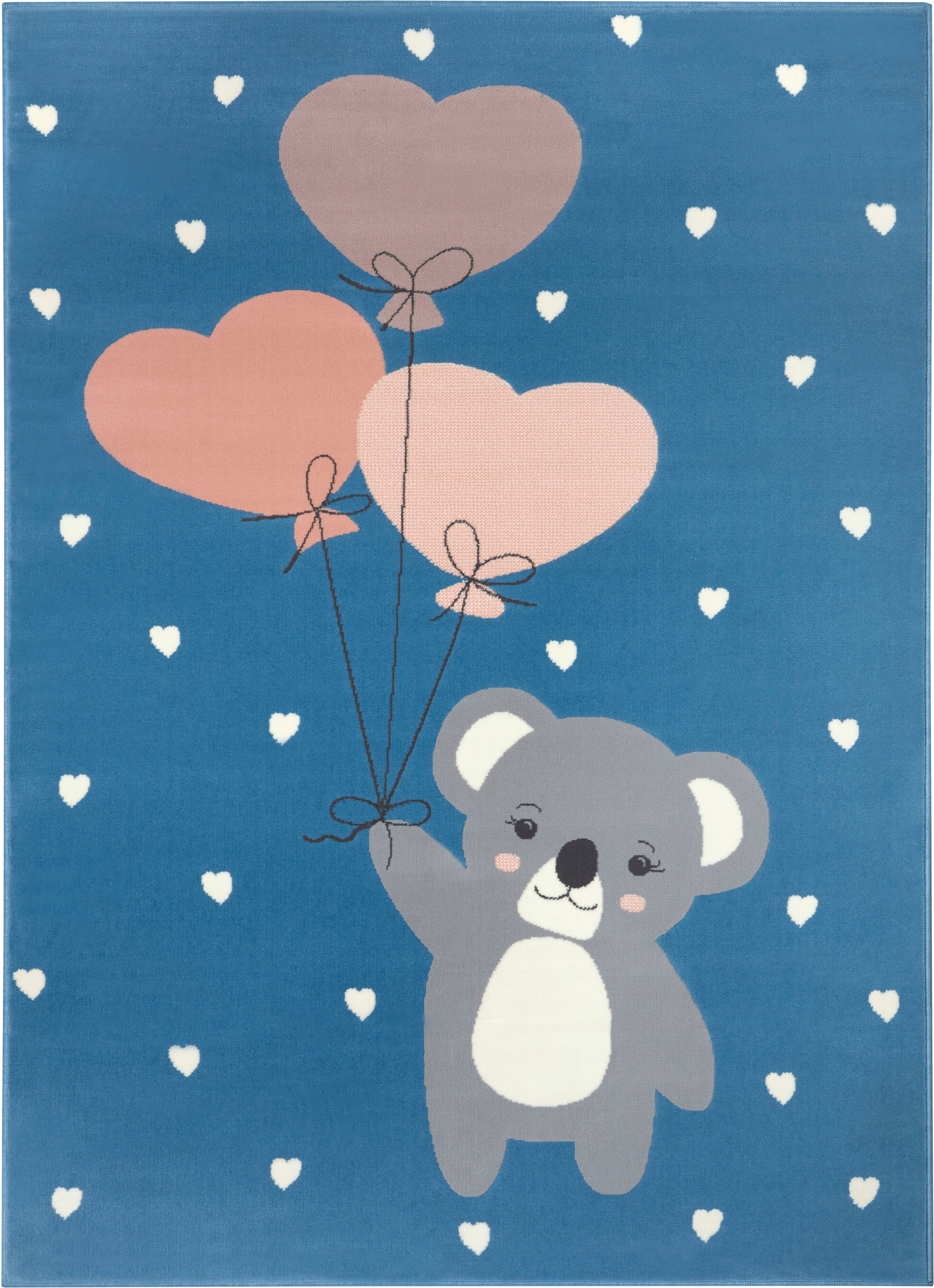 HANSE Home Kindervloerkleed Koala Sweetheart Harten, korte pool, diermotief, slijtvast, gemakkelijk in onderhoud, robuust
