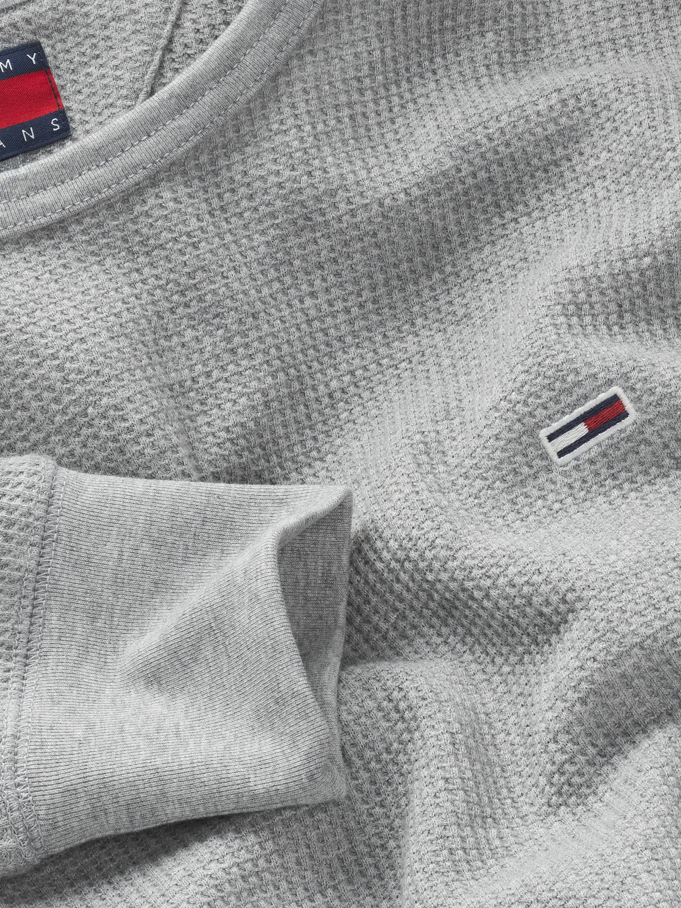 TOMMY JEANS Shirt met lange mouwen TJM SLIM WAFFLE L/S TEE EXT