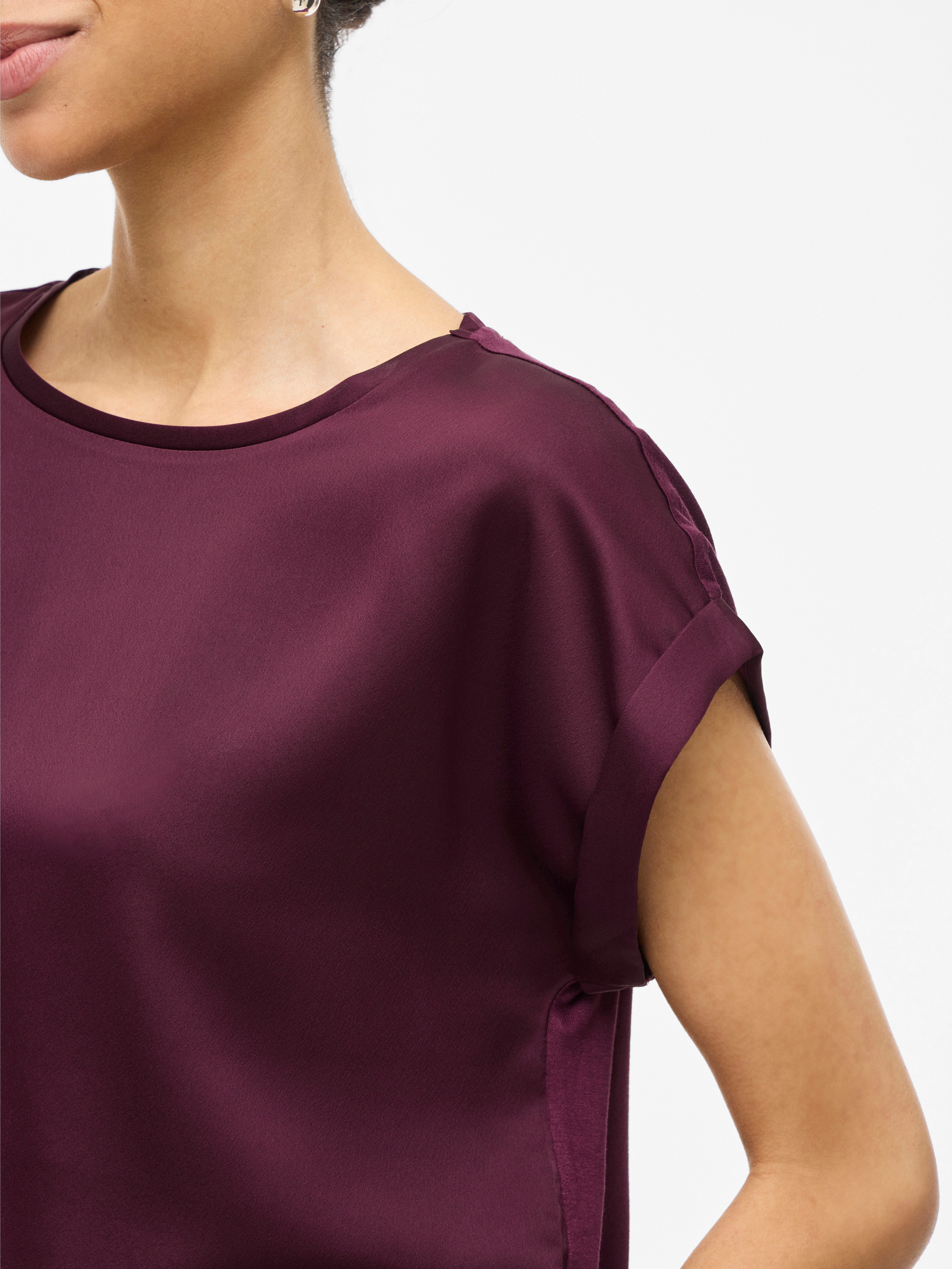 Vila Shirt met korte mouwen VIELLETTE S/S SATIN TOP - NOOS