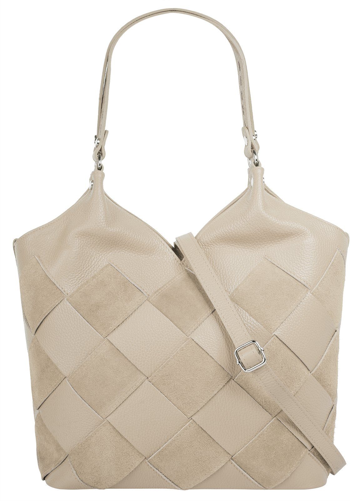 Samantha Look Shopper echt leer, made in italy dames shoppers bruin