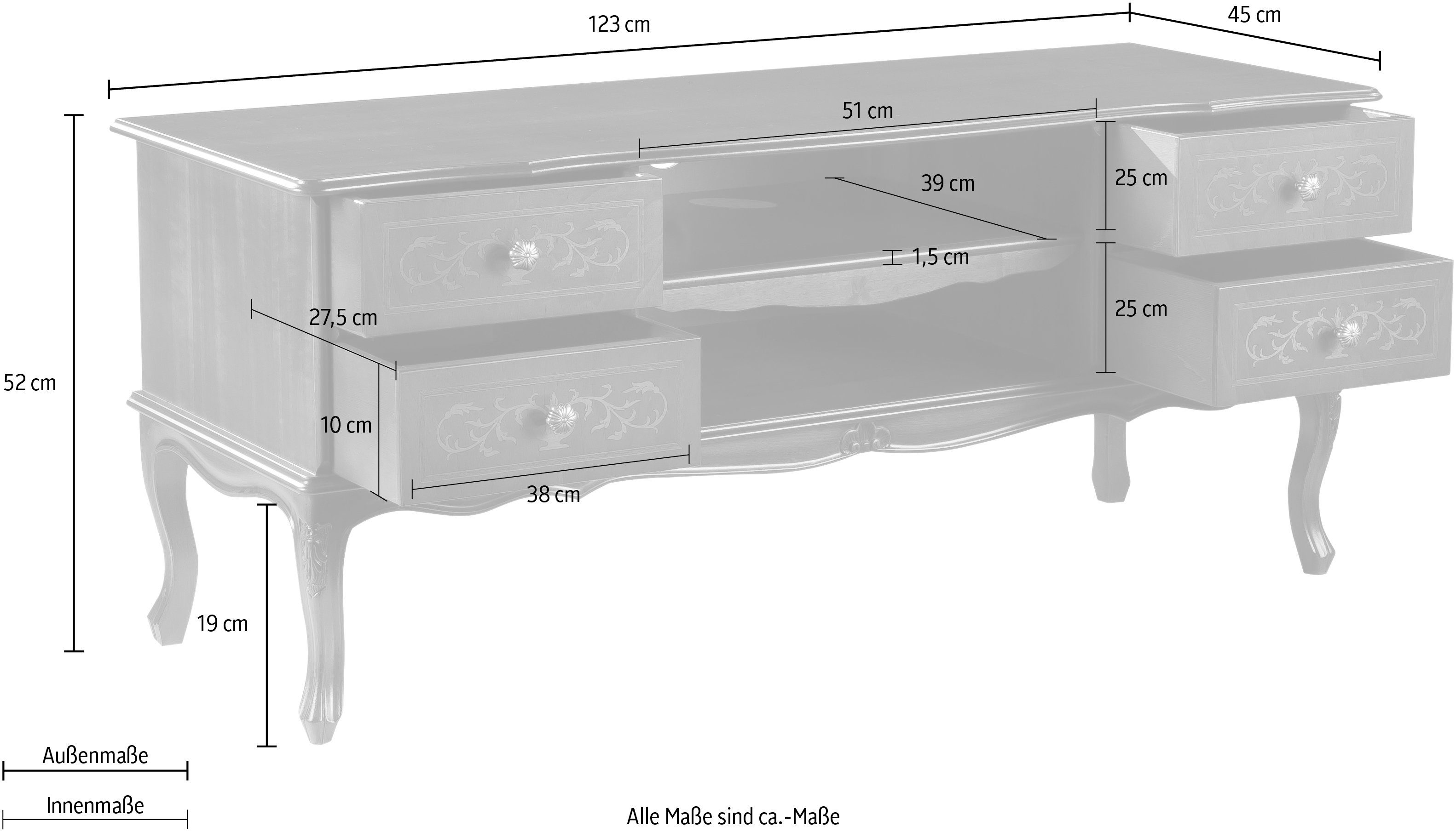 Home affaire Tv-meubel Limoen Breedte 123 cm