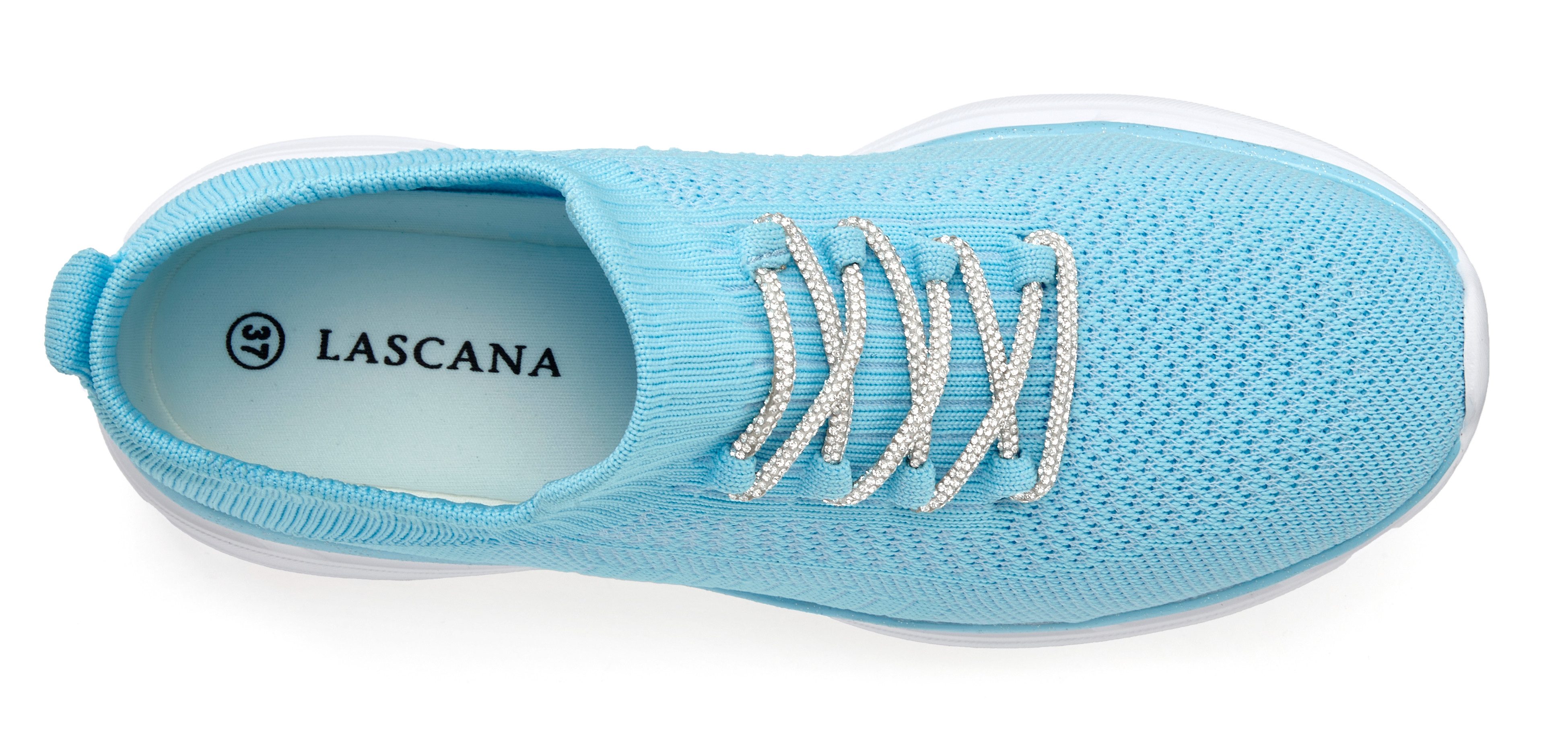 Lascana Sneakers met modieuze glinsterende veters vegan