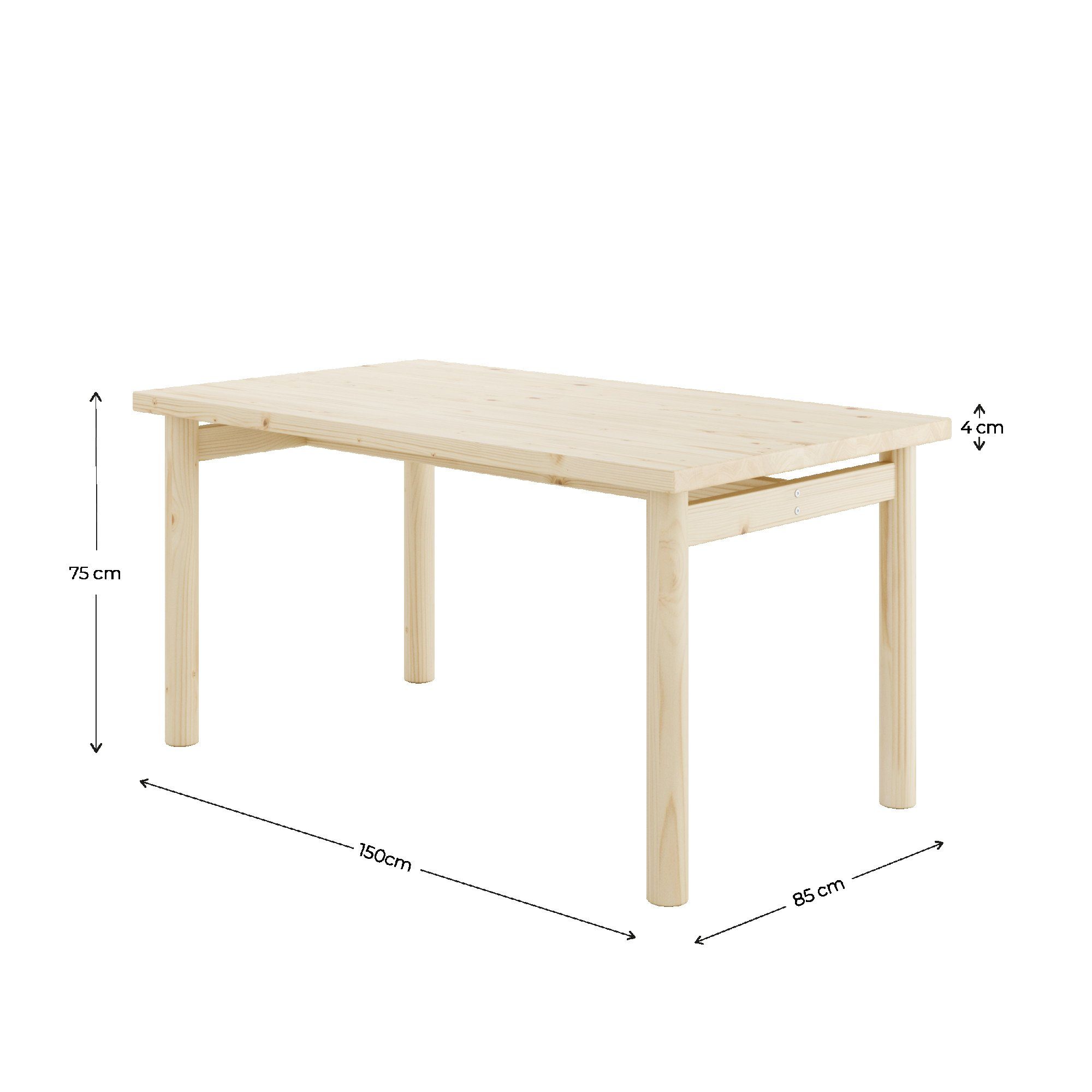 Karup Eettafel PACE DINING TABLE van fsc®-gecertificeerd dennenhout, maat 150 x 75 cm.