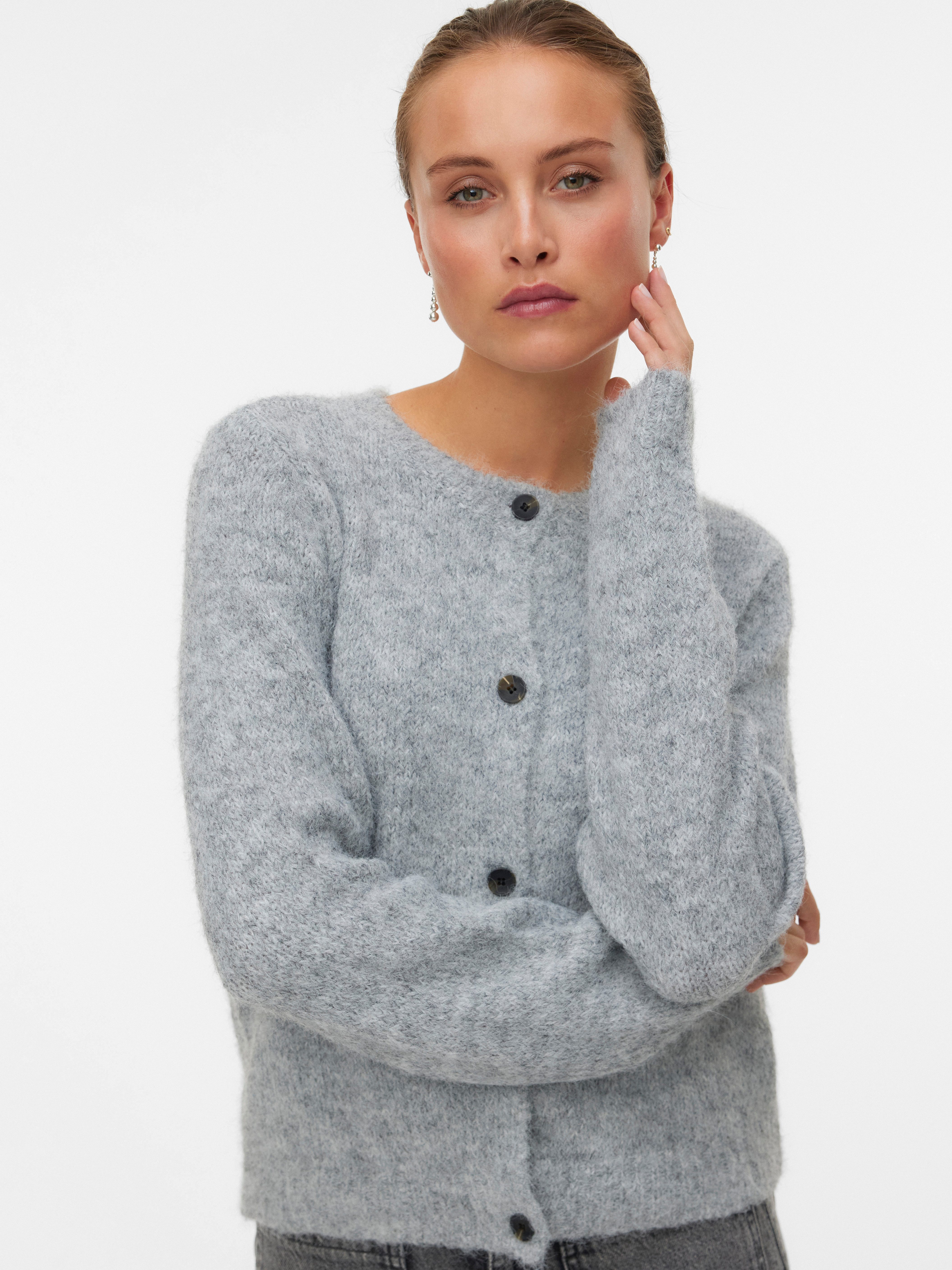 Vero Moda Vest VMNOVAH LS O-NECK BUTTON CARDI GA NOOS