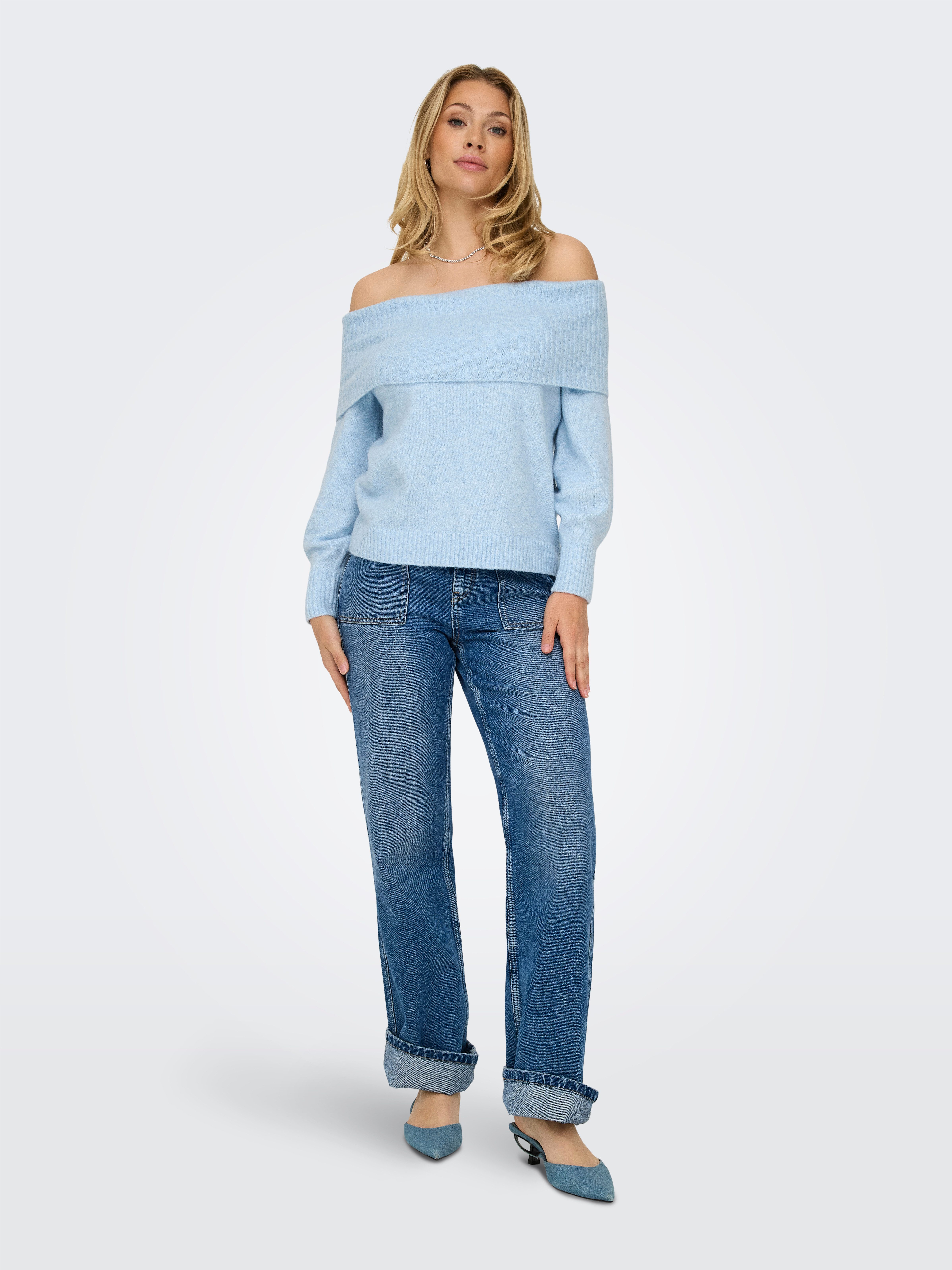 Only Trui met carmenhals ONLJEANETT LIFE L S OFF SHOULDER CC KNT