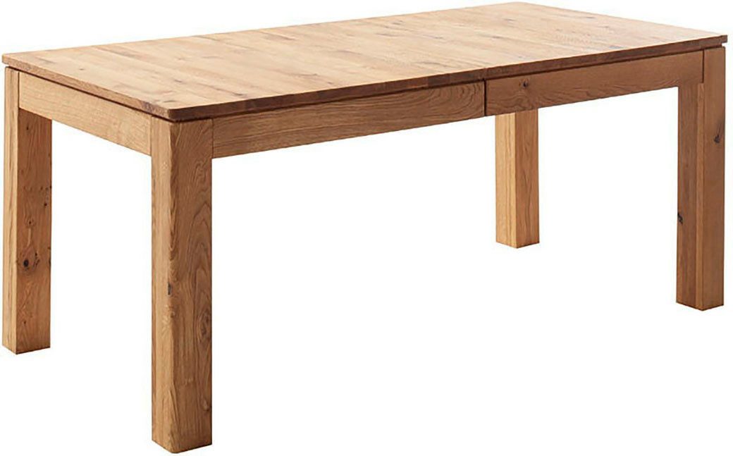 MCA furniture Eettafel ETNA 4-poot tafel Massief hout, doorlopende lamel, blokvoet 10x10 cm, tafelblad 2,5 cm