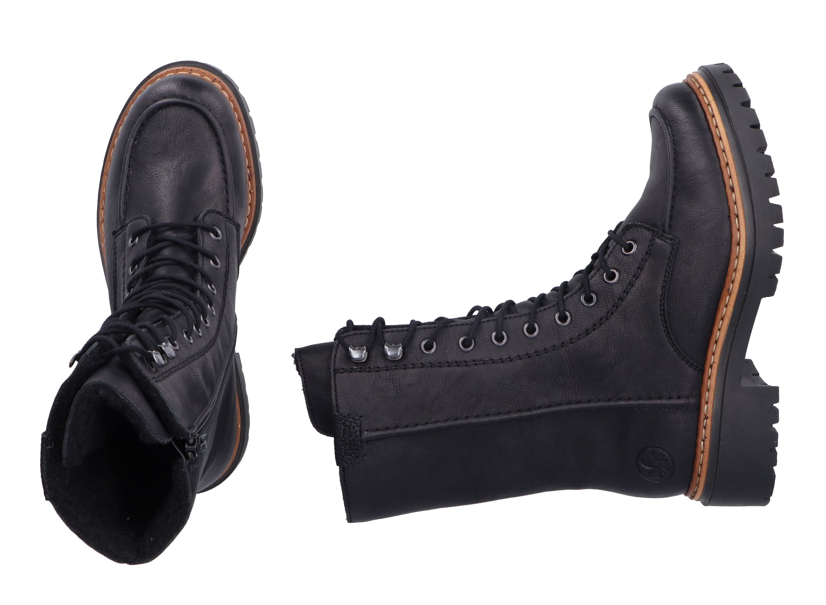 Rieker Winterlaarsjes , blokhak, veterschoenen, veterschoenen met warme voering