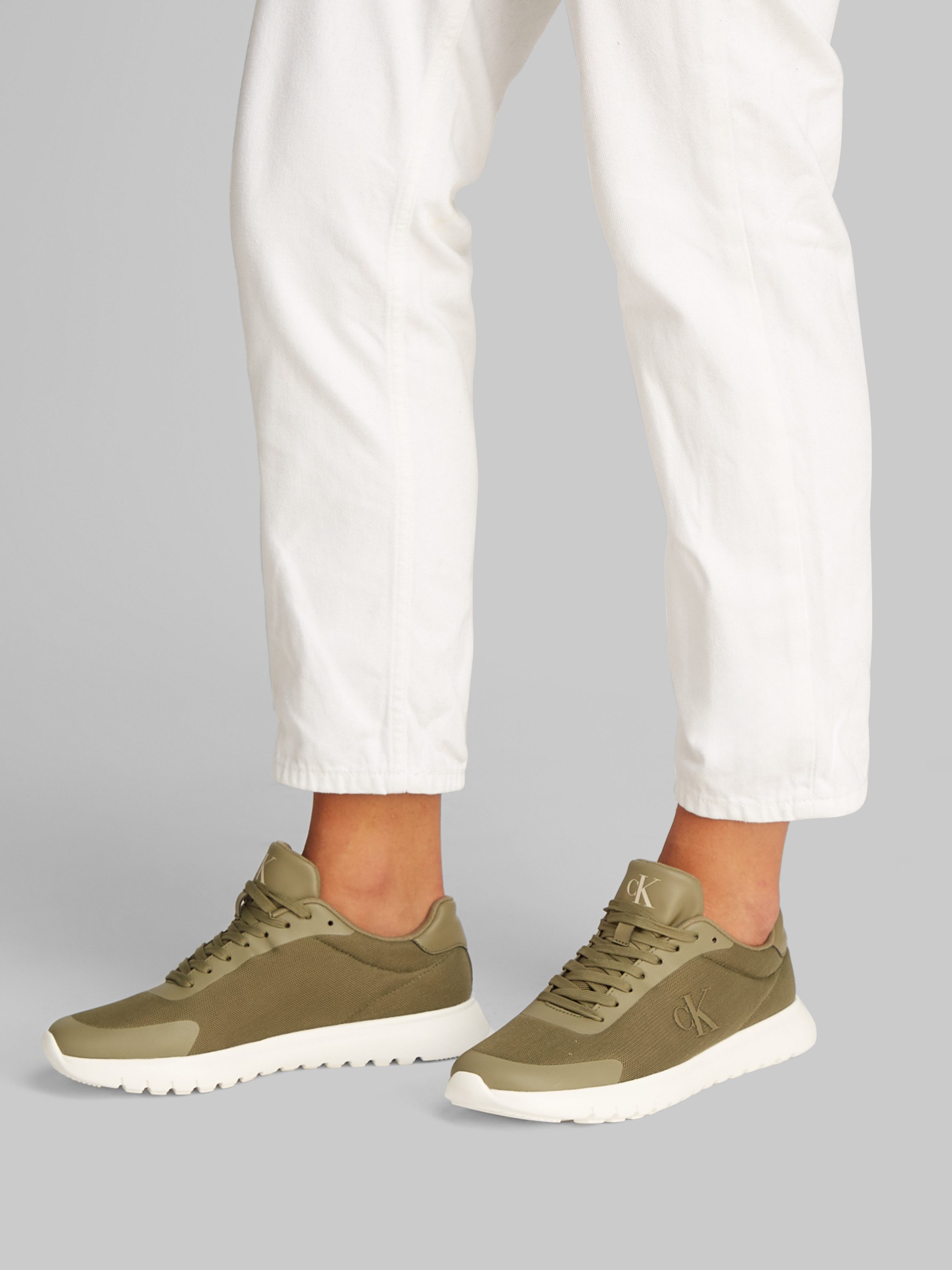 Calvin Klein Sneakers 3 EVA RUNNER MESH vrijetijdsschoen, lage schoen, veterschoen met contrast bies