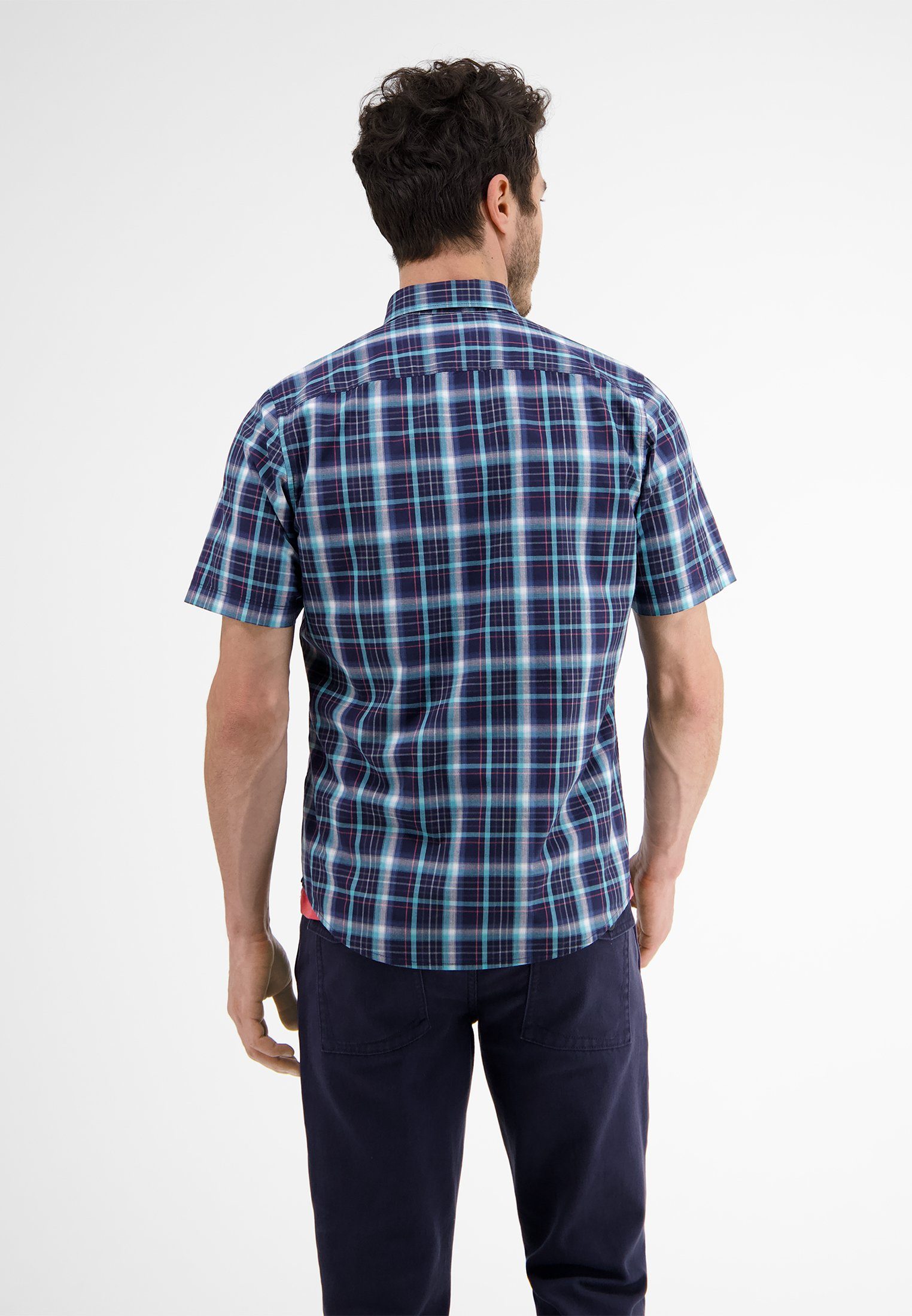 Lerros Overhemd met korte mouwen LERROS korte mouw overhemd *Poplin Check*