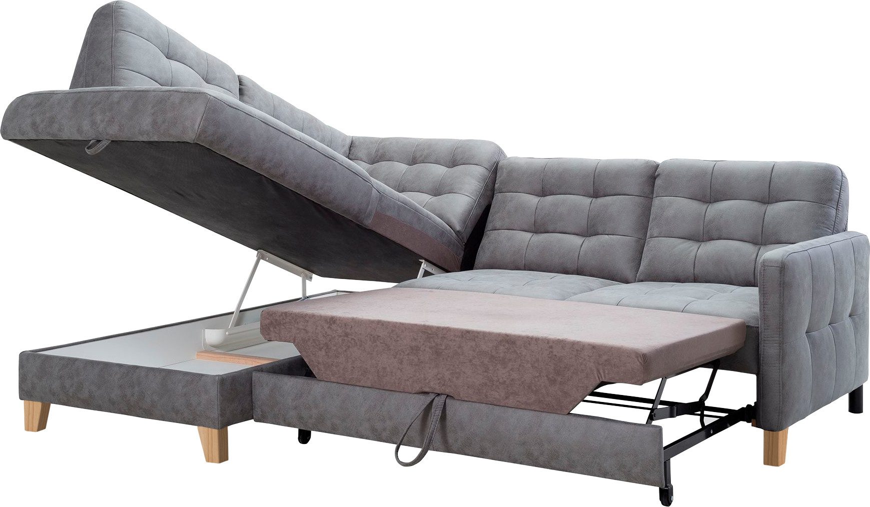 exxpo - sofa fashion Hoekbank Elio, compact en comfortabel, handig, tijdloos design, L-vorm