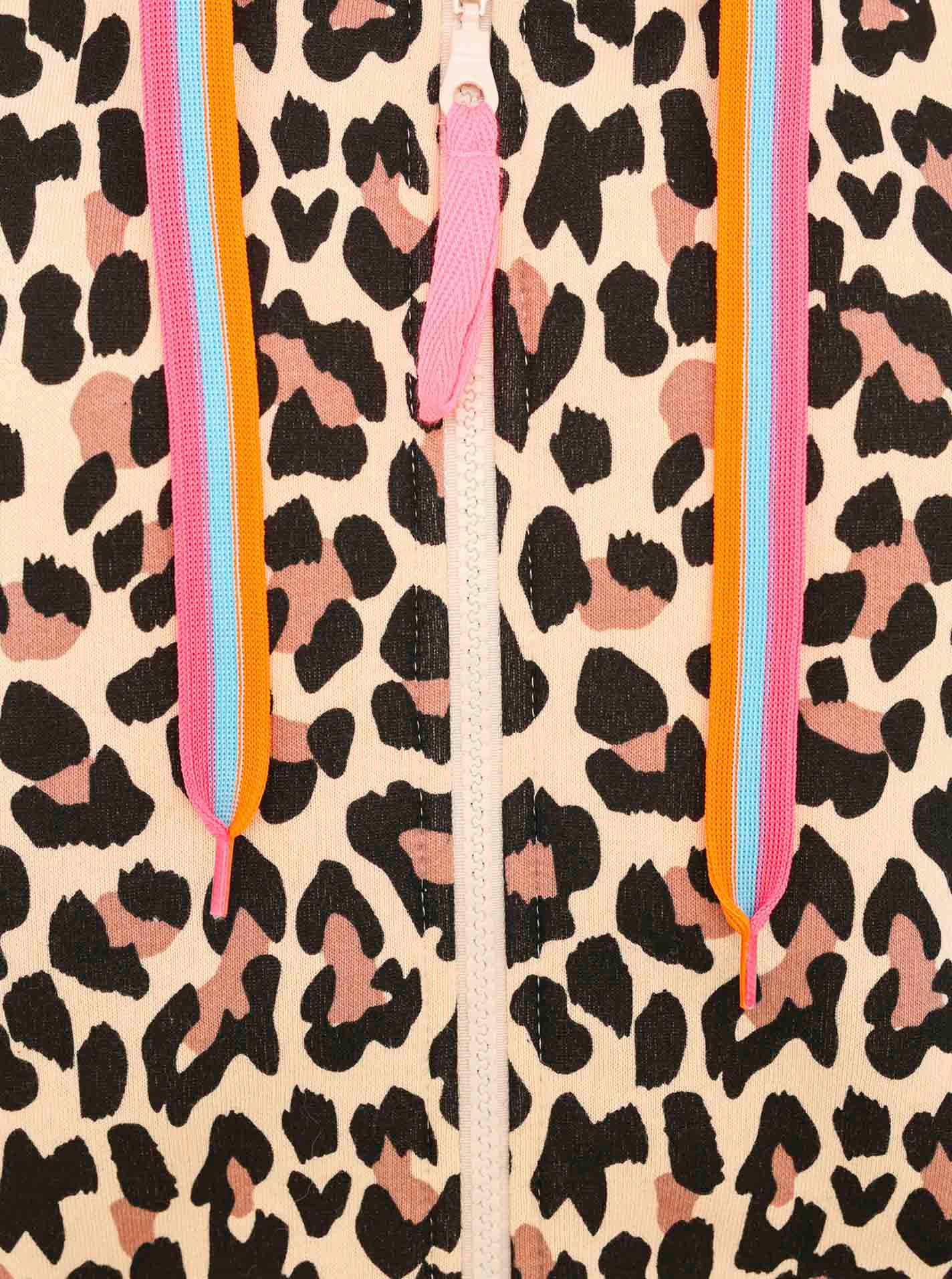 Zwillingsherz Jersey jas Leo Allover Neon Kante met capuchon en zakken, neondetails
