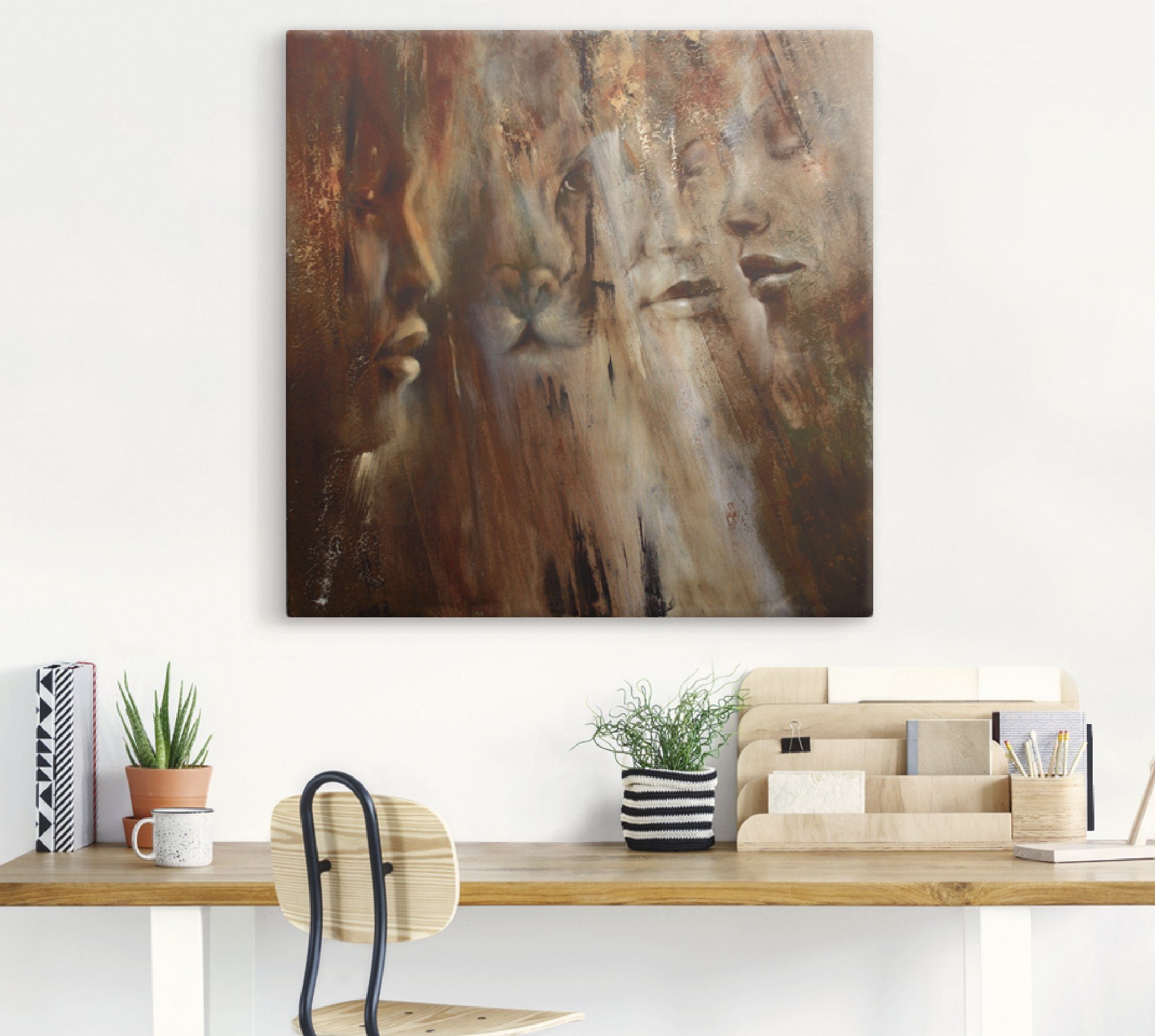 Artland Artprint op linnen Gezichten gespannen op een spieraam