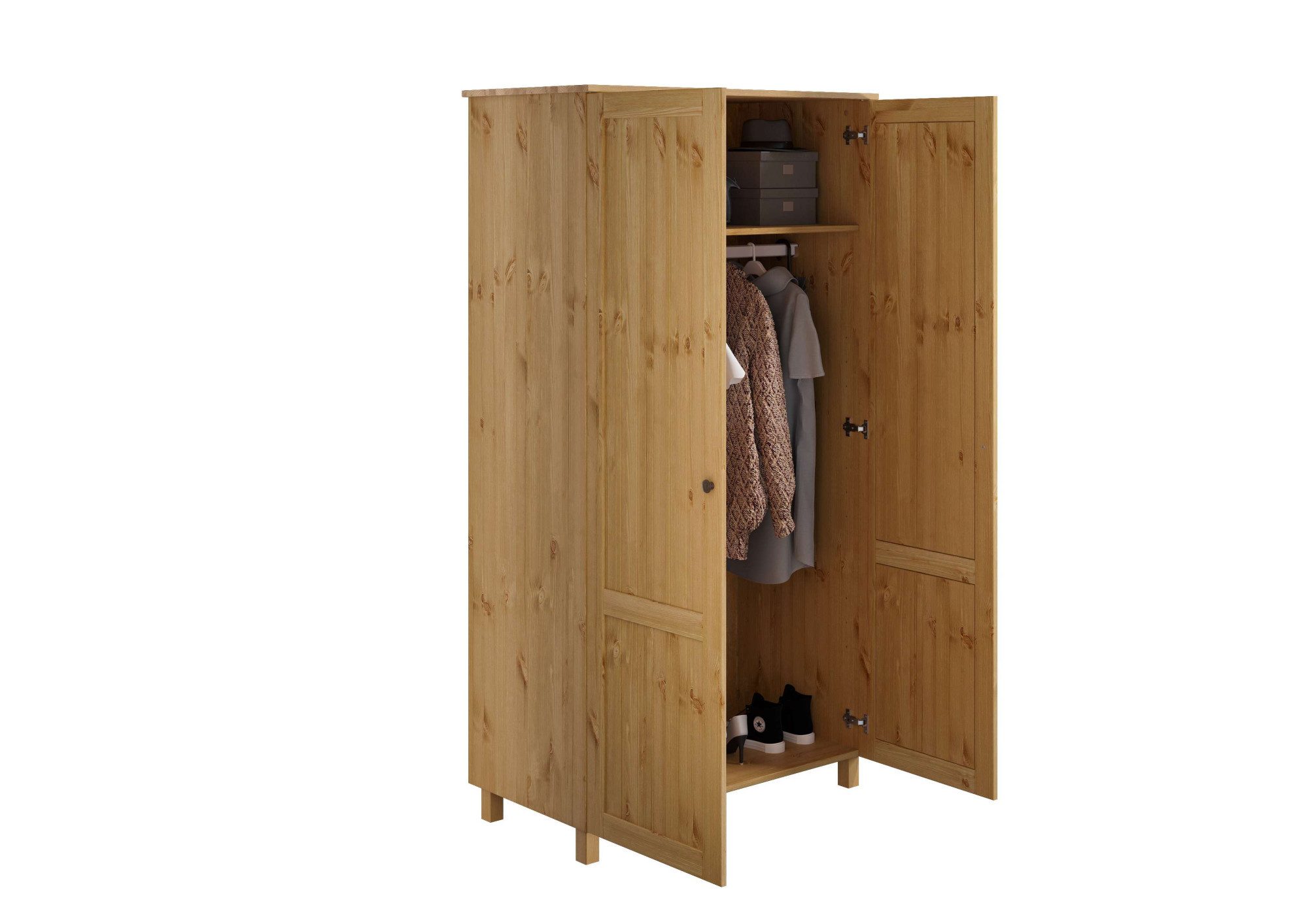 Home affaire Kledingkast Juventus, Draai-deur kast, Kast met 2 deuren, 97 cm breed, van massief grenen, fsc®-gecertificeerd