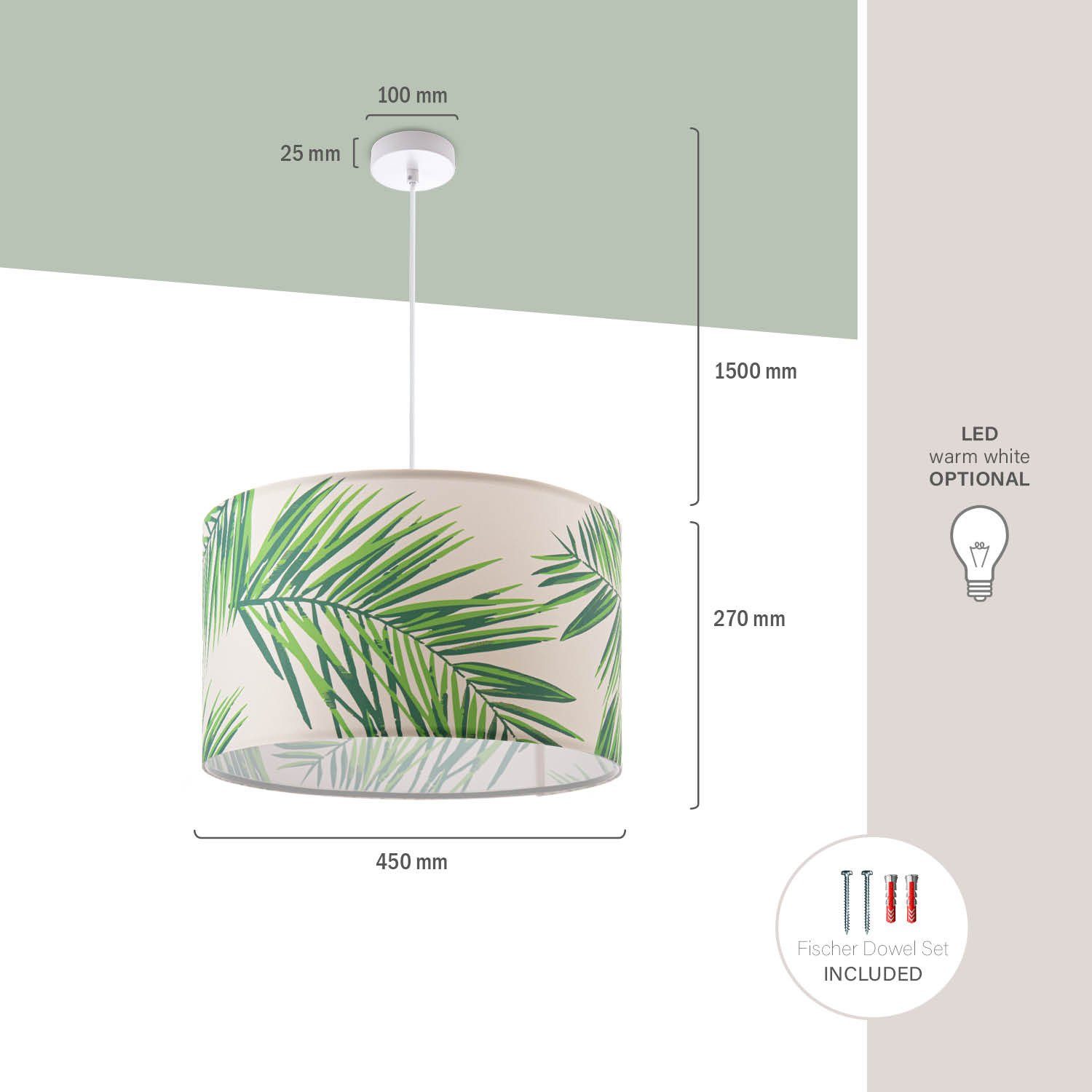 Paco Home Hanglamp Ostende 537 Eettafel hanglamp kinderkamer decoratie woonkamer palm jungle