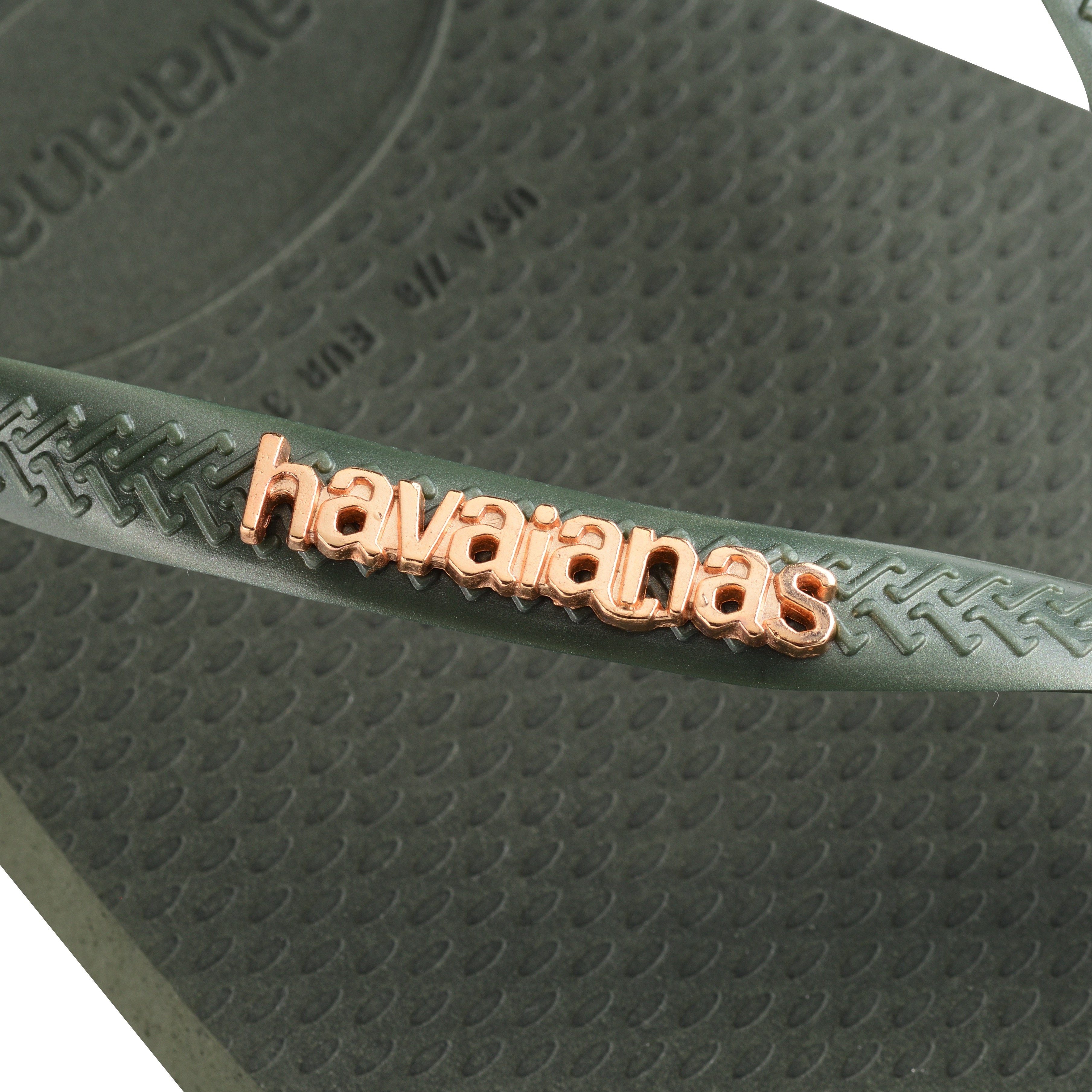 Havaianas Teenslippers SQUARE LOGO METALLIC , zomerschoen, slippers, poolslides met metallic bandjes