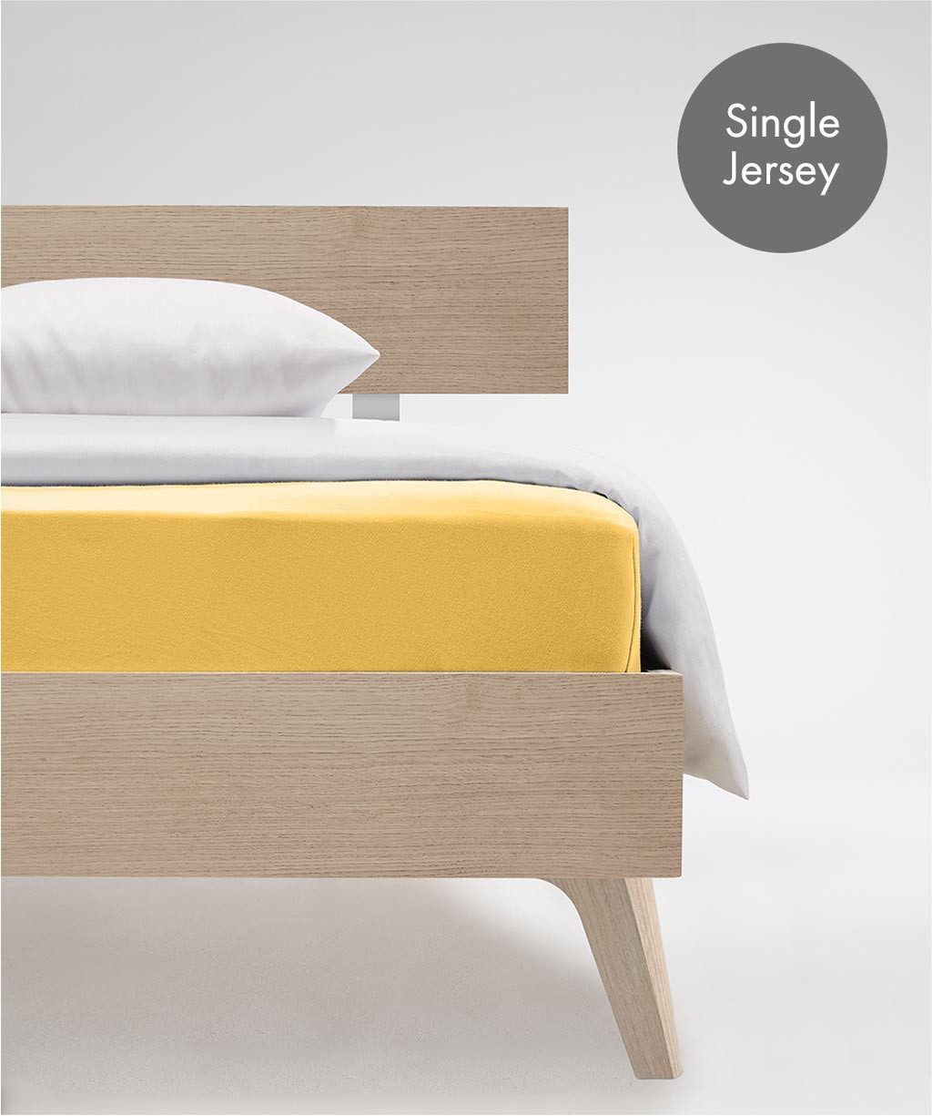 fleuresse Hoeslaken Jenny C van fijn Mako-jersey voor matrassen tot 23 cm hoog (1 stuk) hoeslakens maat 90-100 cm x 190-200 cm geel