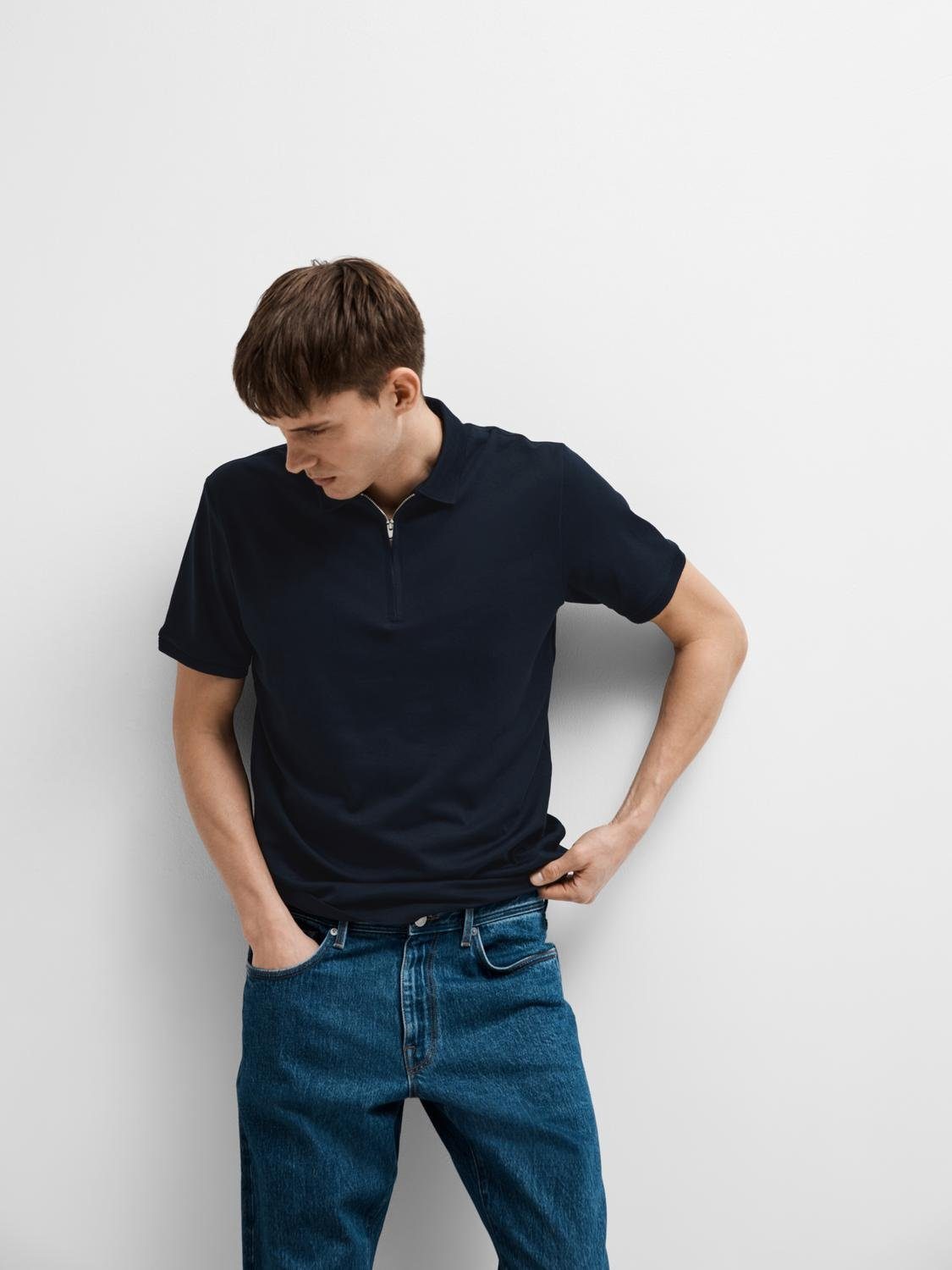 SELECTED HOMME Poloshirt SLHFAVE ZIP SS POLO NOOS