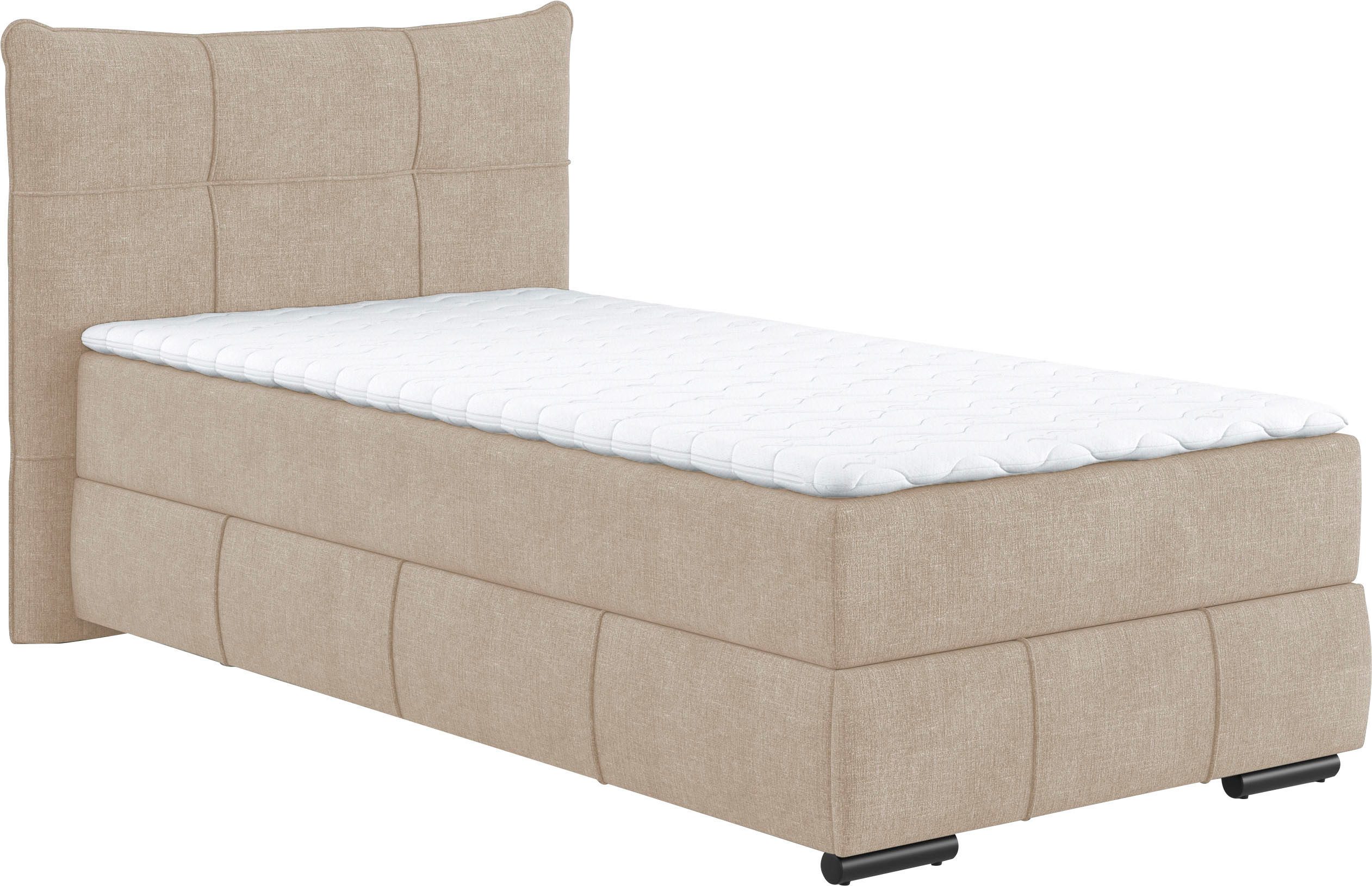 Mr. Couch Boxspring Brewdley met bedkist, incl. matras Topmatras en sierkussen, in verschillende hardheden beschikbaar