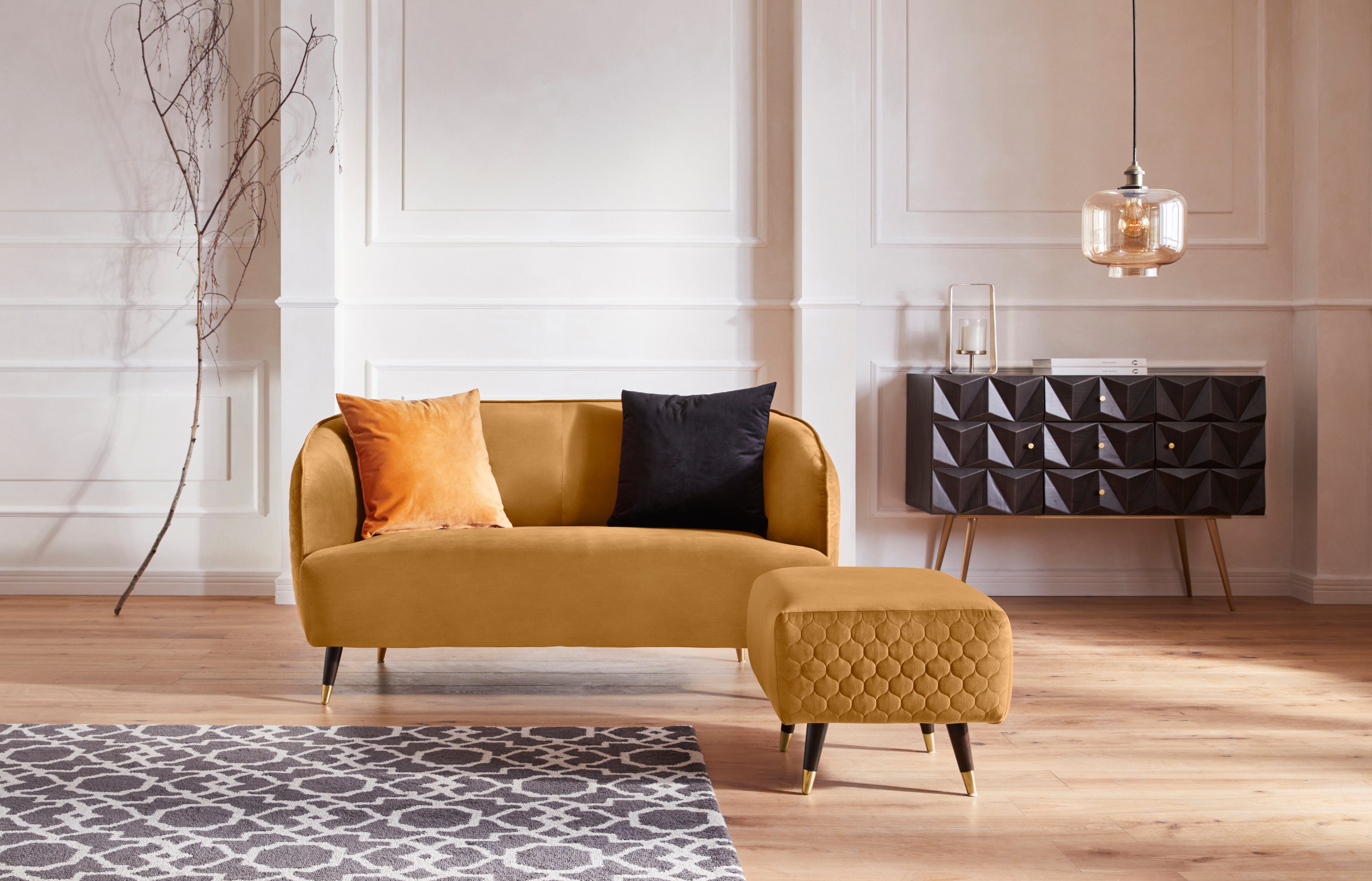 Guido Maria Kretschmer Home&Living 2-zitsbank Oradea met elegante stiksels op achterzijde van de rugleuning