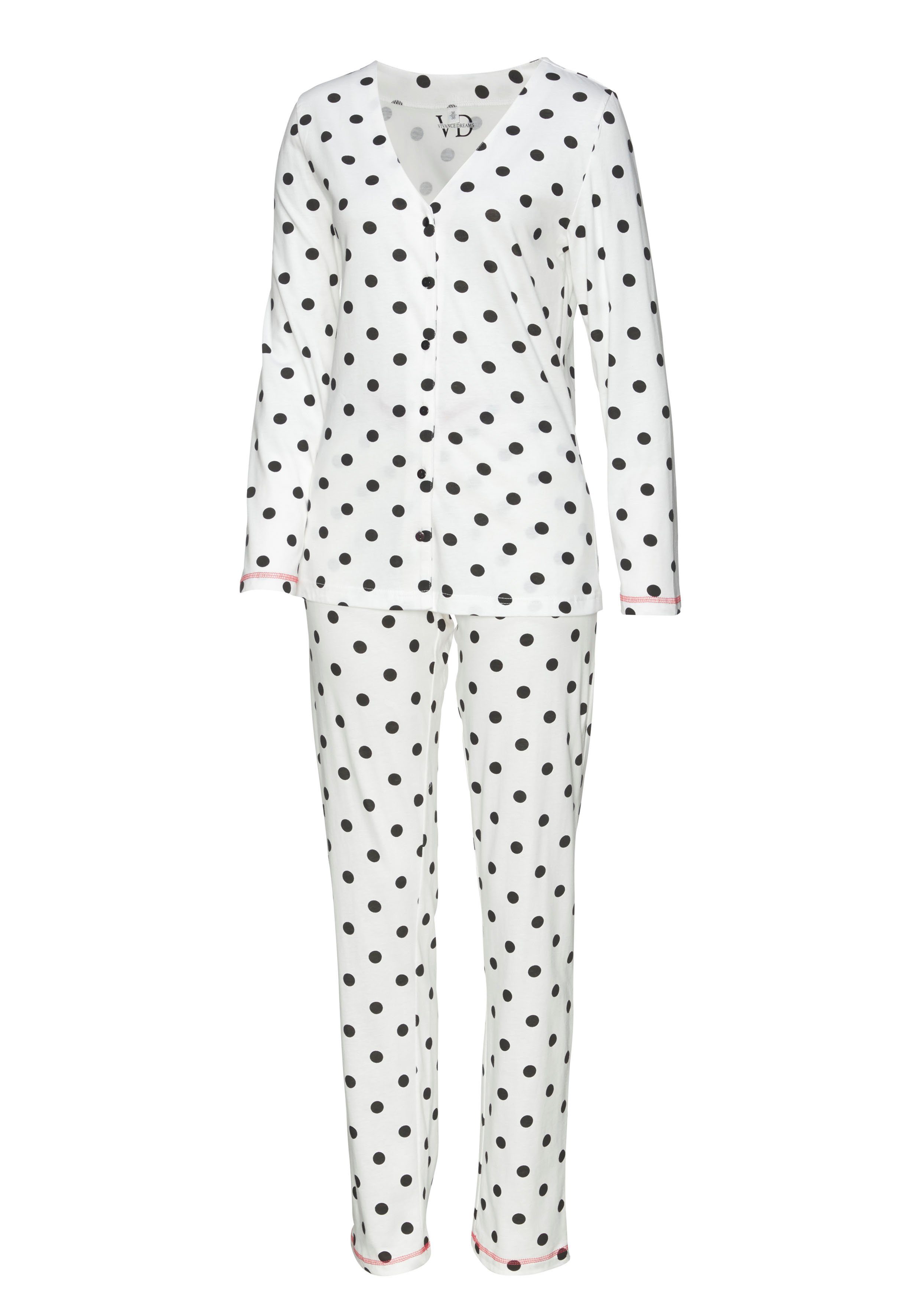 Vivance Dreams Pyjama met grote punten en sterretjes (4-delig, Set van 2)