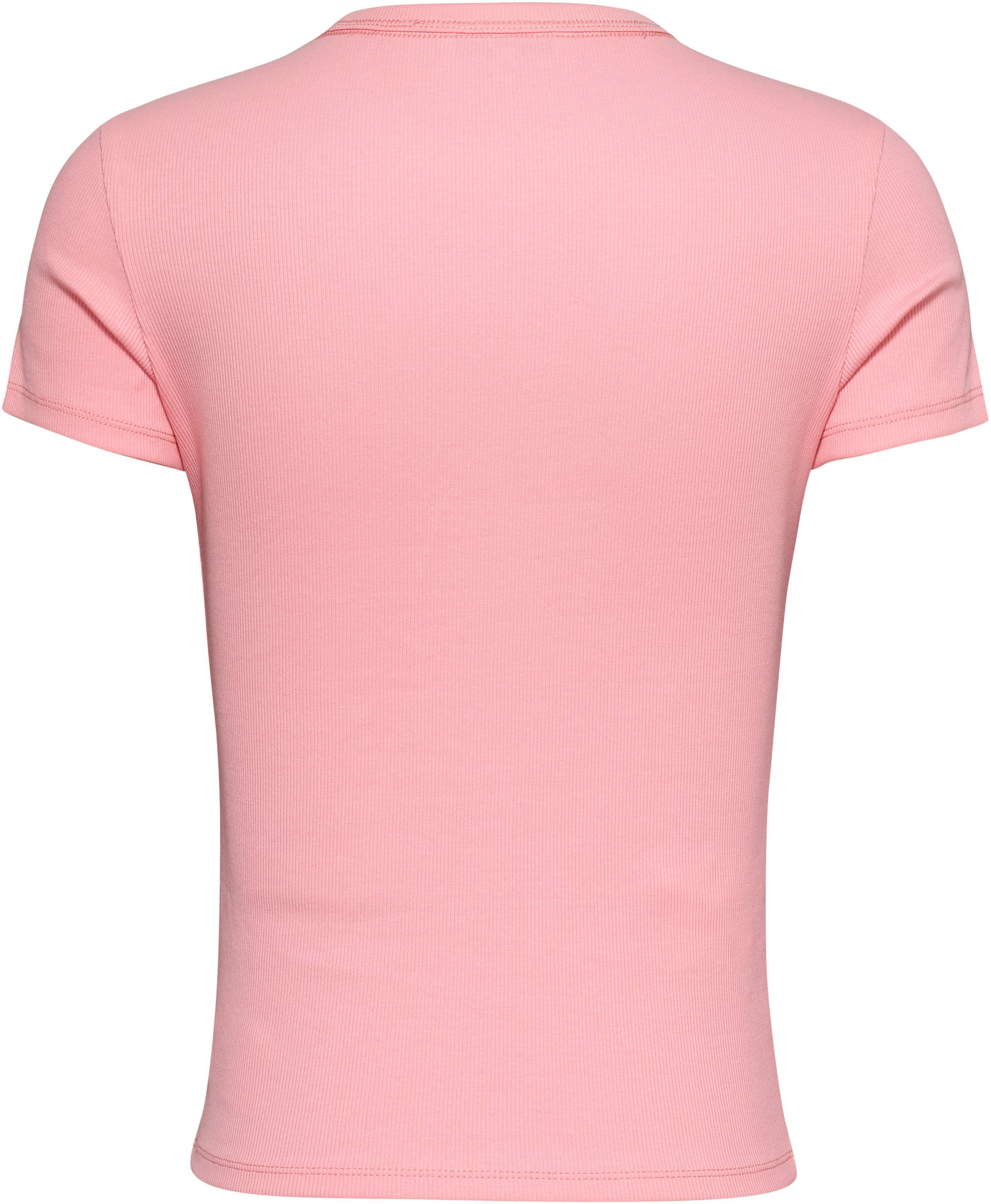 TOMMY JEANS T-shirt Slim Essential Rib Shirt Rippshirt Rundhalsshirt
