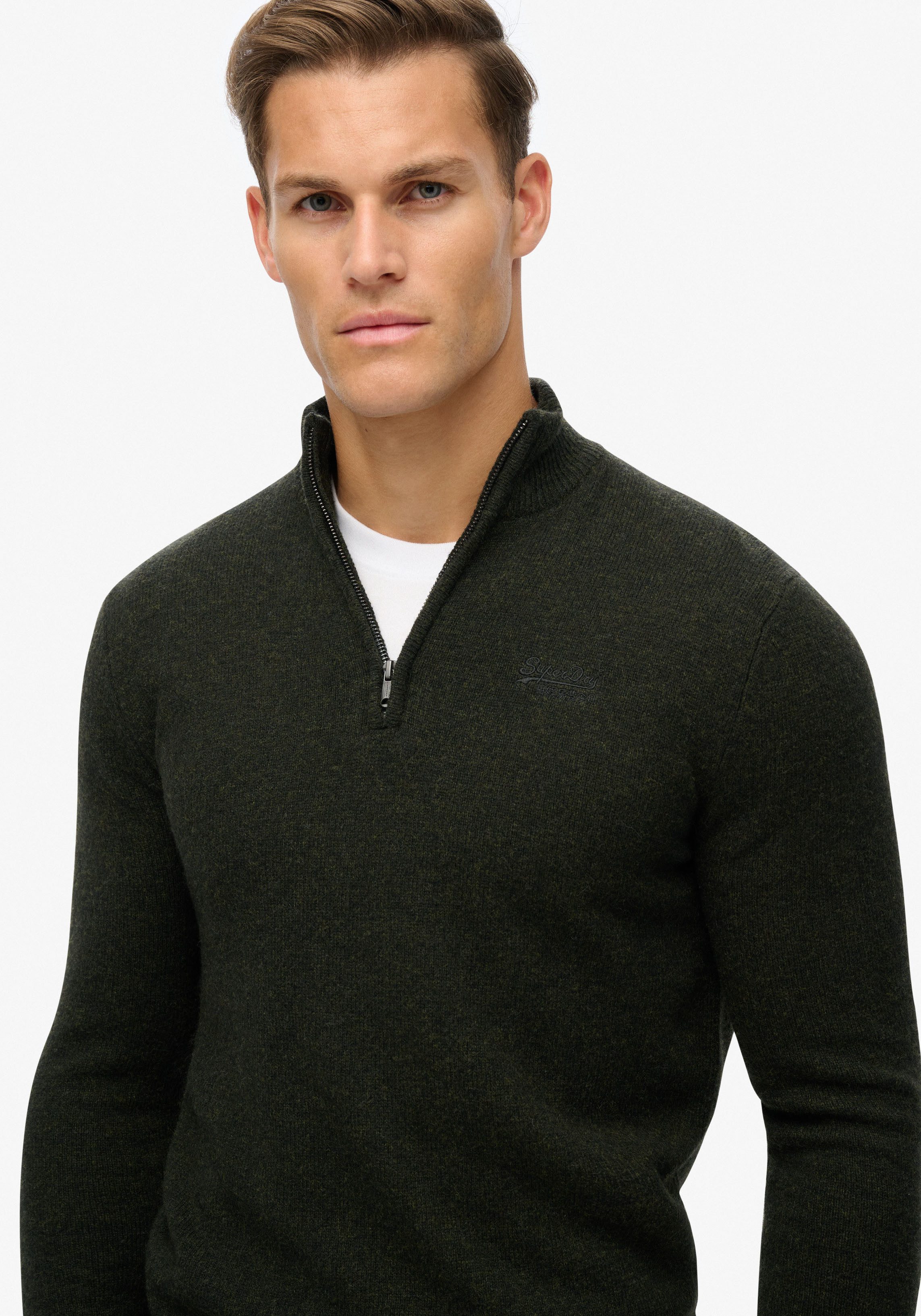Superdry Gebreide trui ESSENTIAL EMB KNIT HALF ZIP