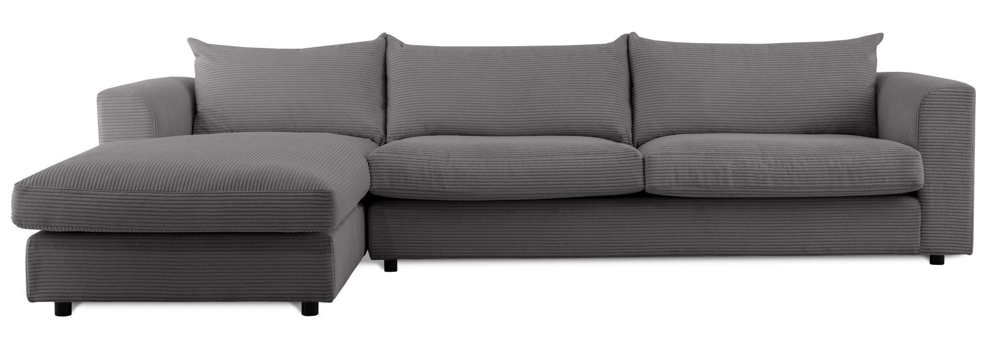 LeGer Home by Lena Gercke Hoekbank Avelina Breedte 297 cm, in cord- en chenille-stof, rugkussen met veren (2-delig)