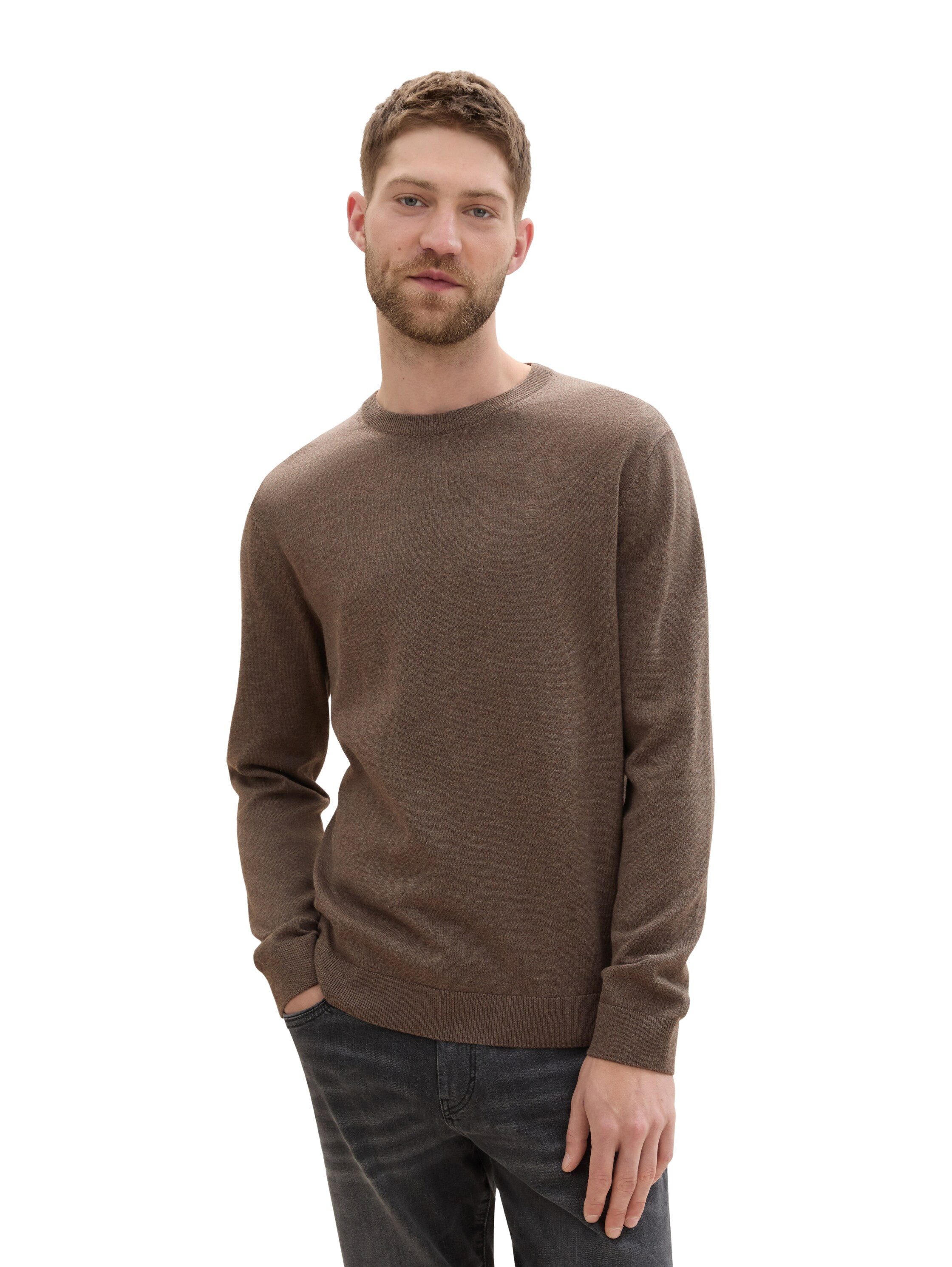 Tom Tailor Gebreide pullover met labelstitching model 'BASIC'