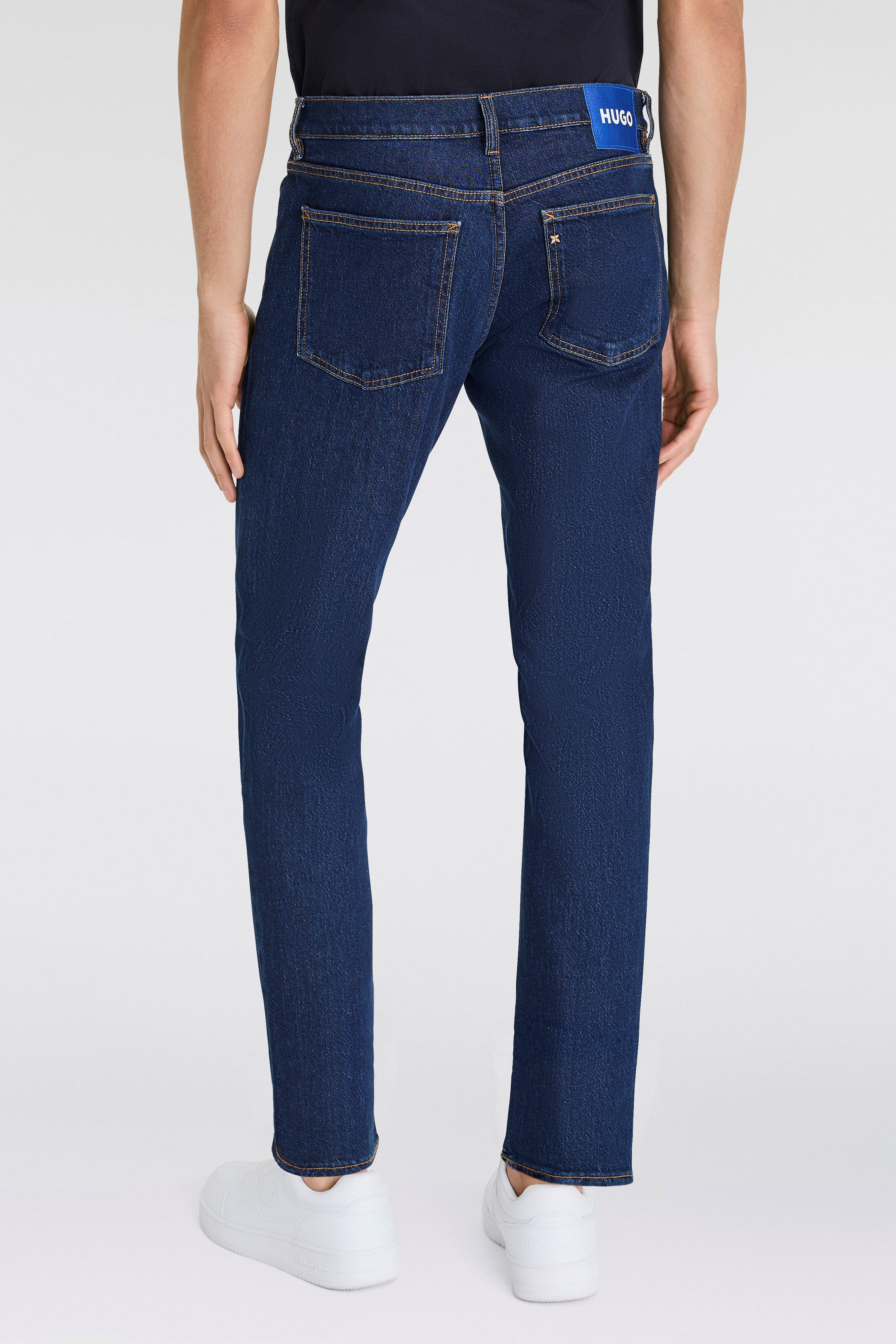 HUGO Blue Tapered jeans Brody met stone-washed-finish