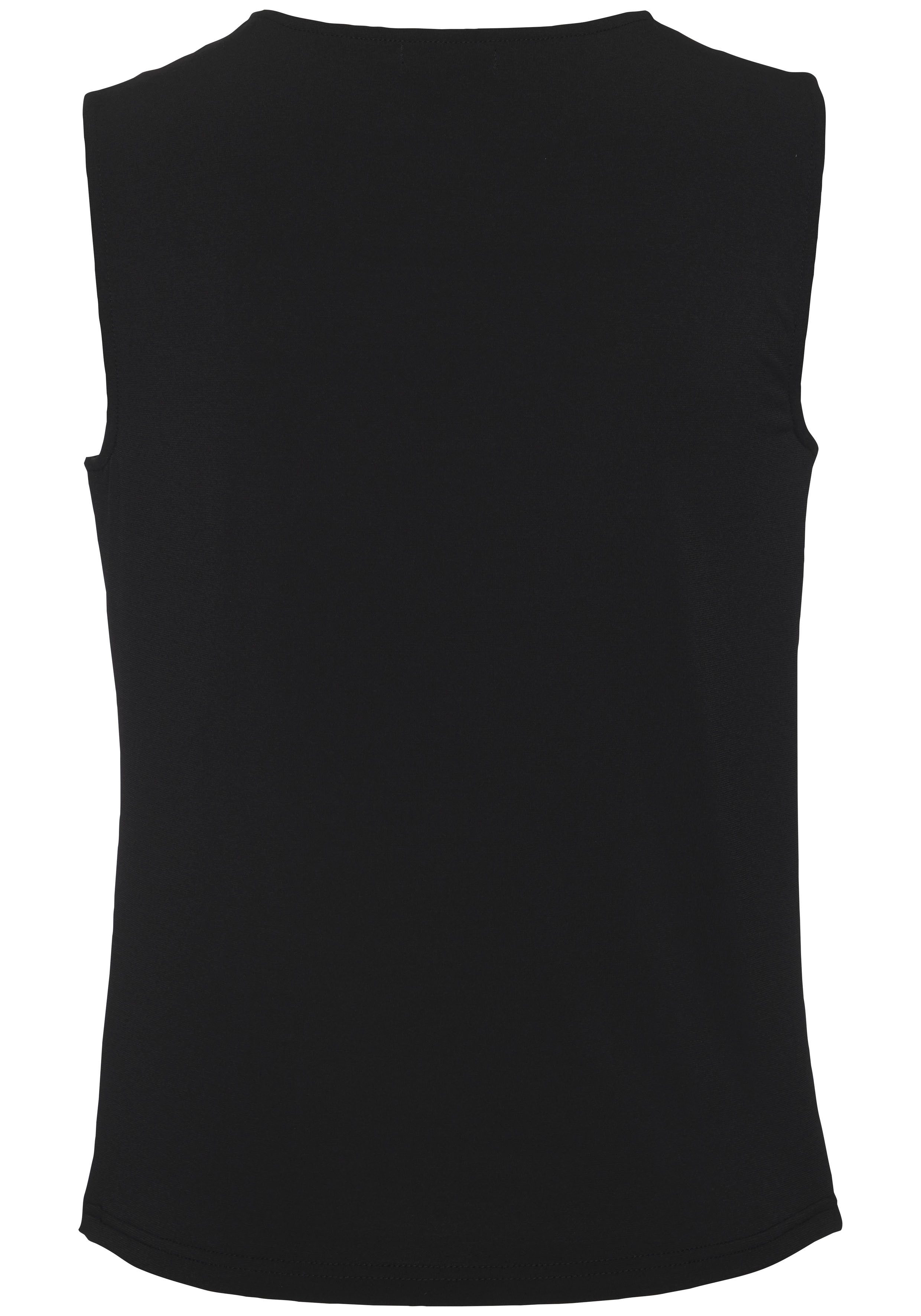 Lascana Tanktop van gladde jerseykwaliteit met cut-out elegant zomertop kreukvrij