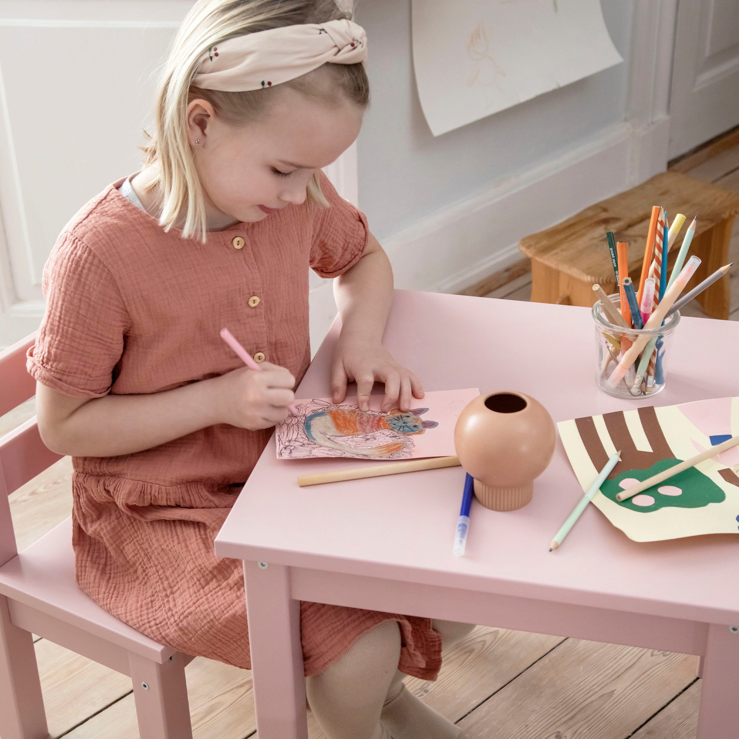 Hoppekids Kinderzithoek MADS kinderzithoek in vele kleuren, met twee stoelen (set, 3-delig)