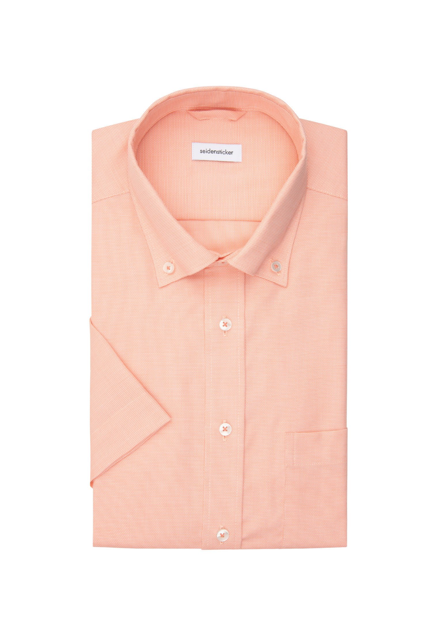 seidensticker Businessoverhemd Regular korte mouw button-down kraag structuur