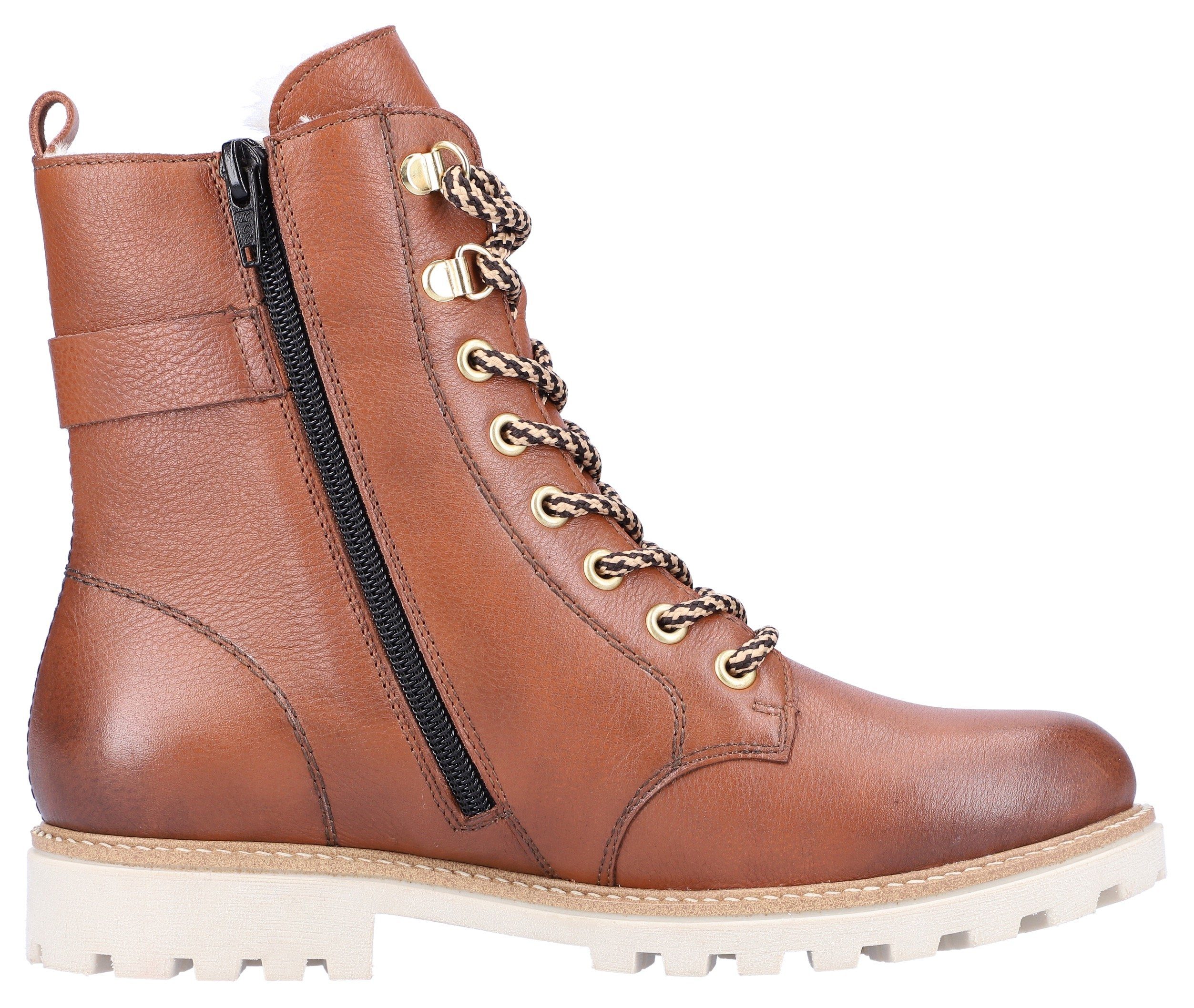 Remonte Winterlaarzen , blokhak, veterschoenen, outdoorschoen met decoratieve gesp