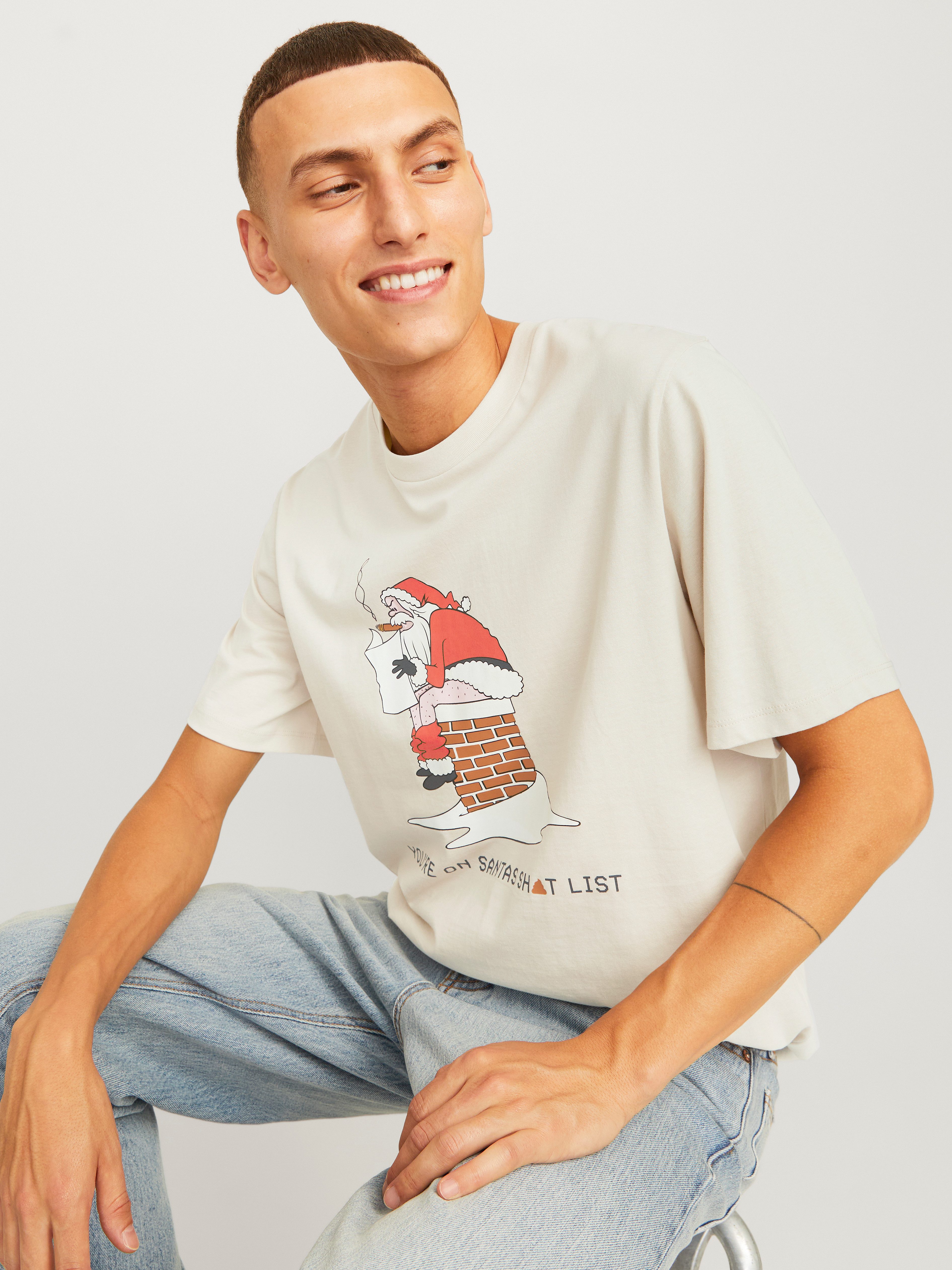 Jack & Jones Shirt met ronde hals JJXMAS FUNNY TEE SS CREW NECK