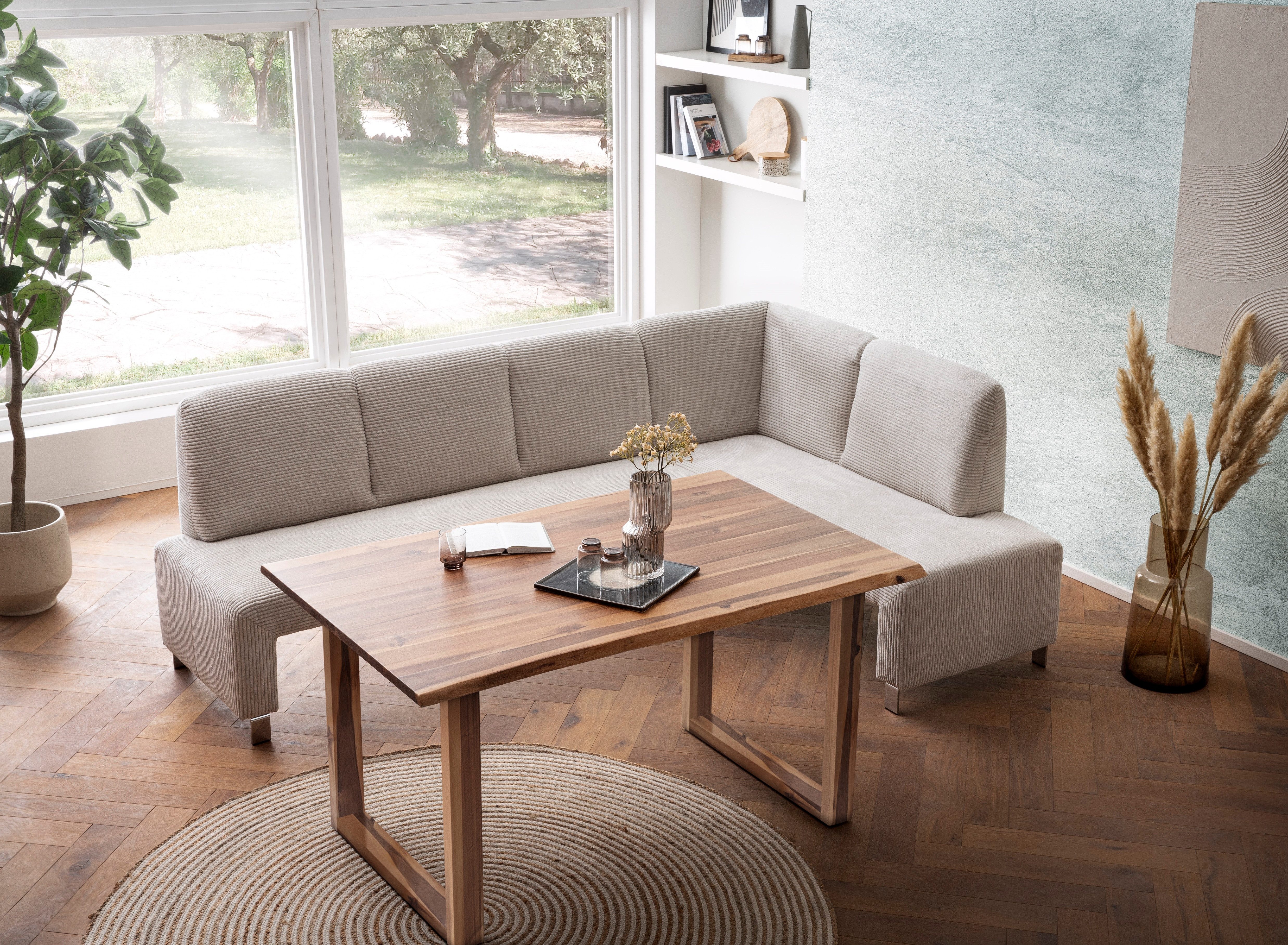 exxpo - sofa fashion Hoekbank Intenso, veel bekledingsstoffen Cord, leer, structuur 244/157 cm (B/D)