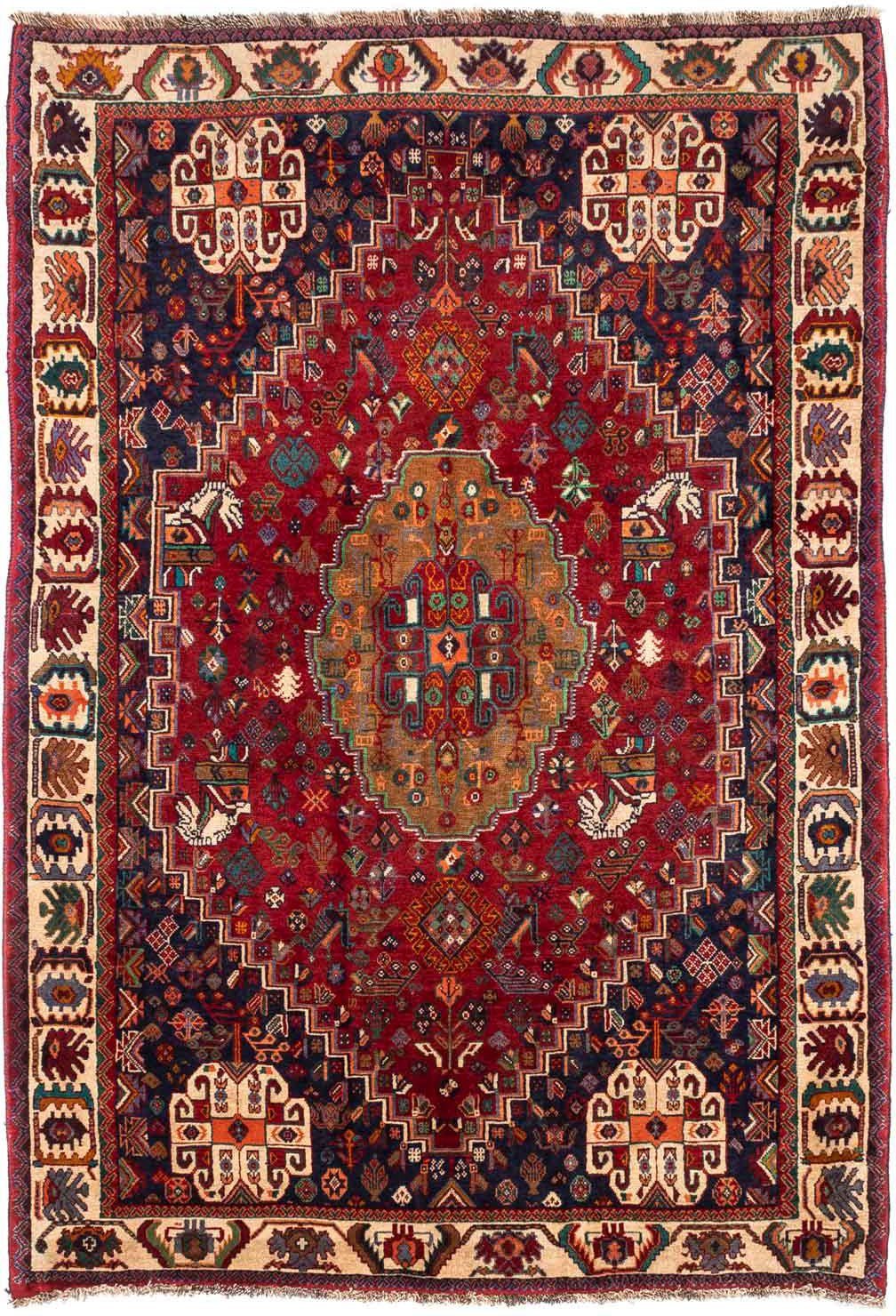 morgenland Wollen kleed Ghashghai medaillon 256 x 163 cm Uniek exemplaar met certificaat