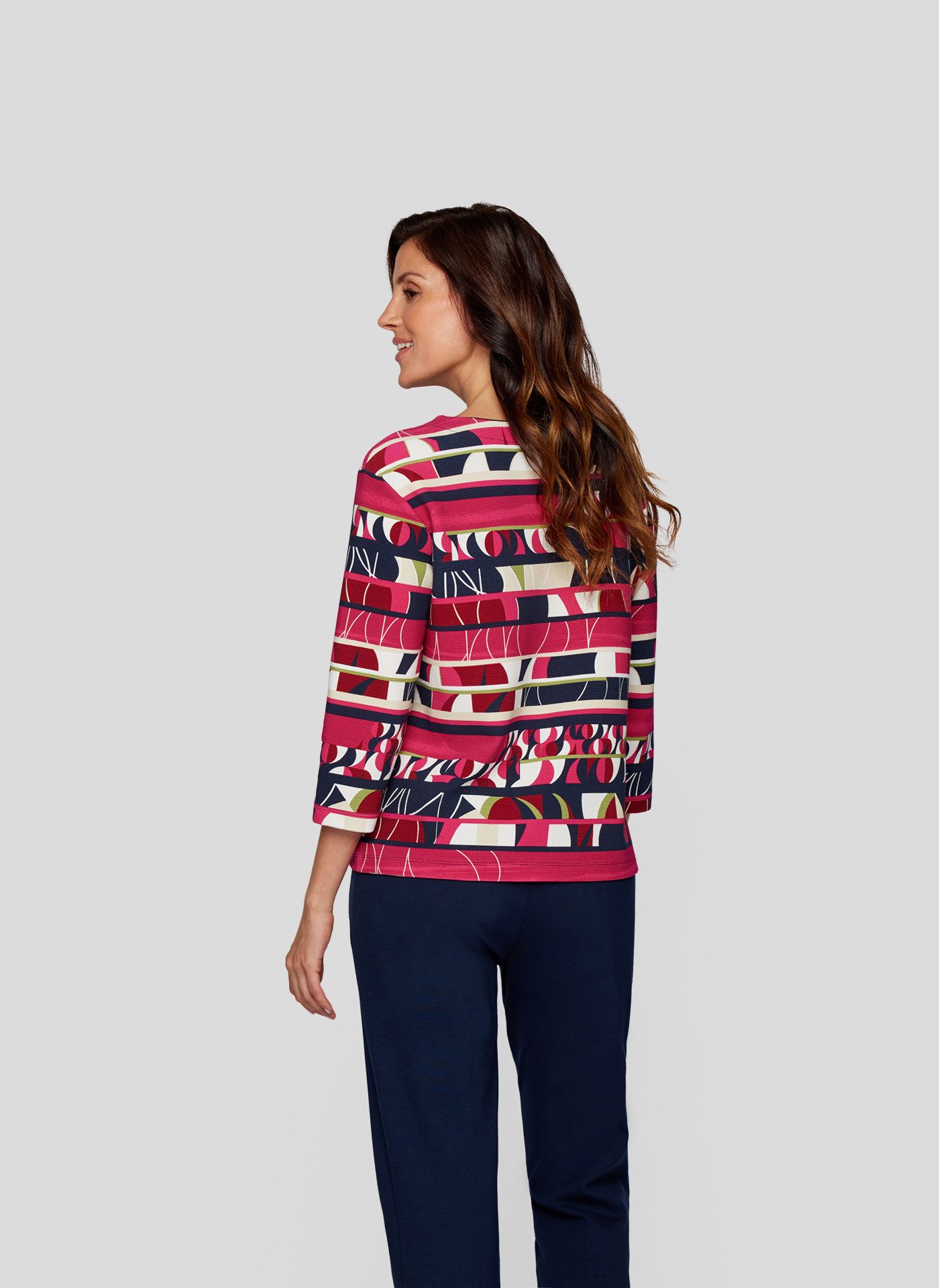 Rabe Shirt met 3/4 mouwen met abstract motief