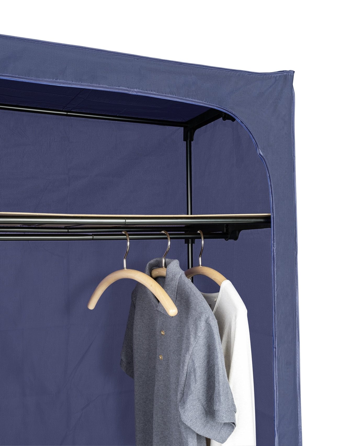 WENKO Stofkast Business Vouwkast met plank & kledingstang, metalen frame, afwasbaar