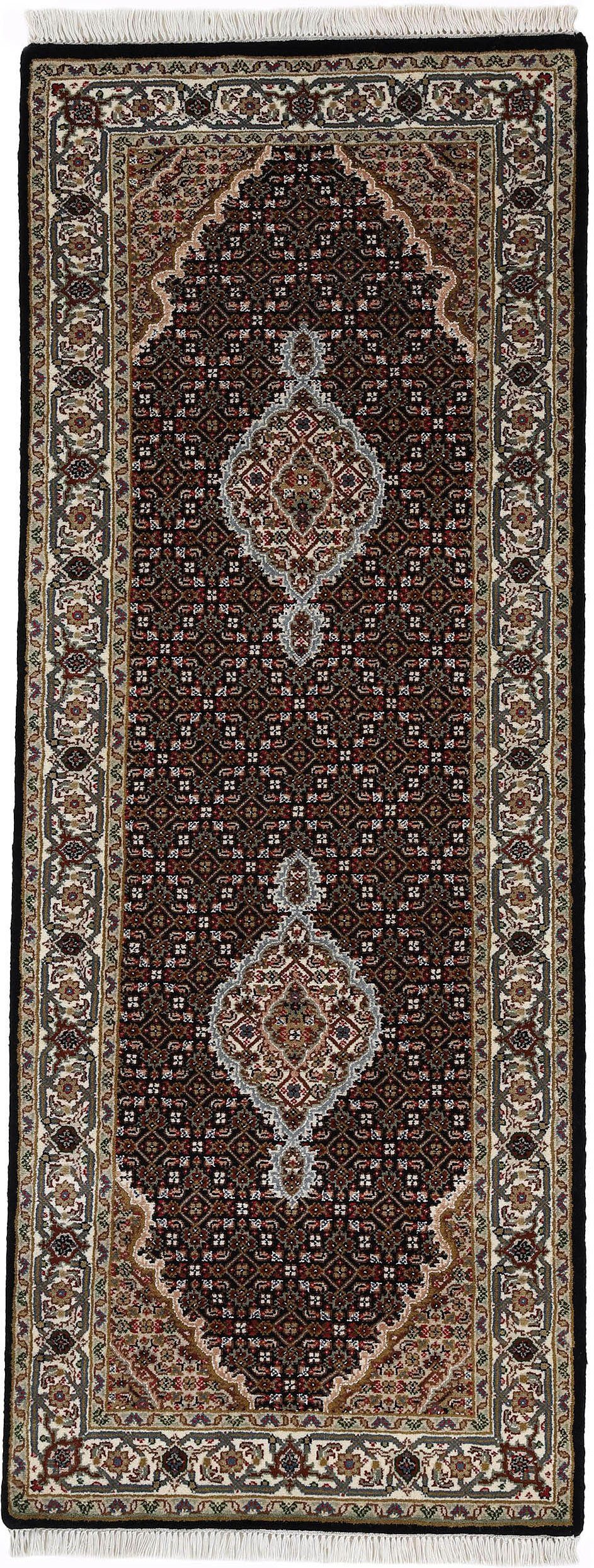 woven arts loper oosters tapijt tabriz mahi met de hand geknoopt, woonkamer, zuivere wol voor een warme omgevingsklimaat zwart
