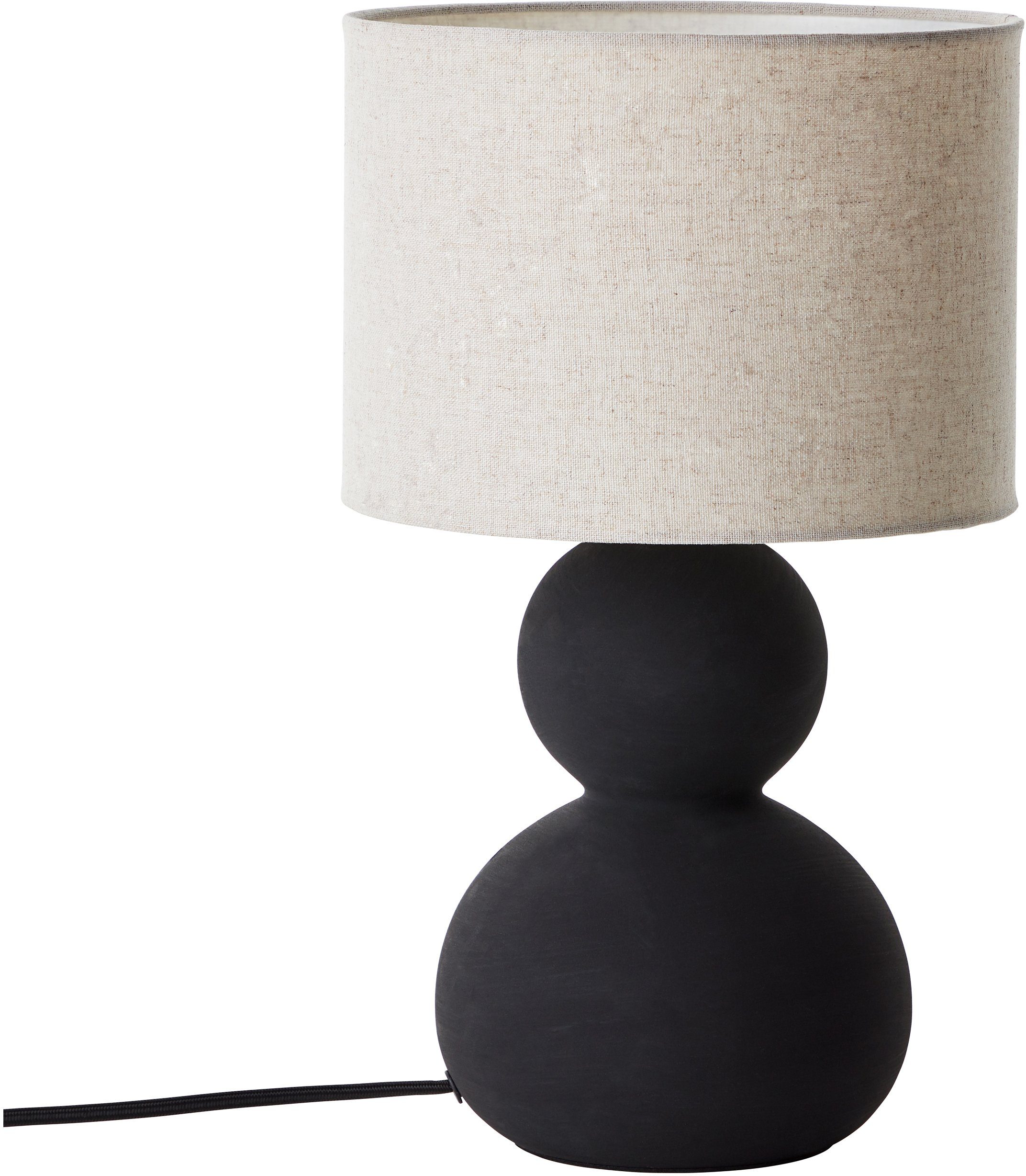 LeGer Home by Lena Gercke Tafellamp Malu max. 40w, linnen lampenkap, keramiek, hoogte: 37,5 cm, ø 22 cm (1 stuk)