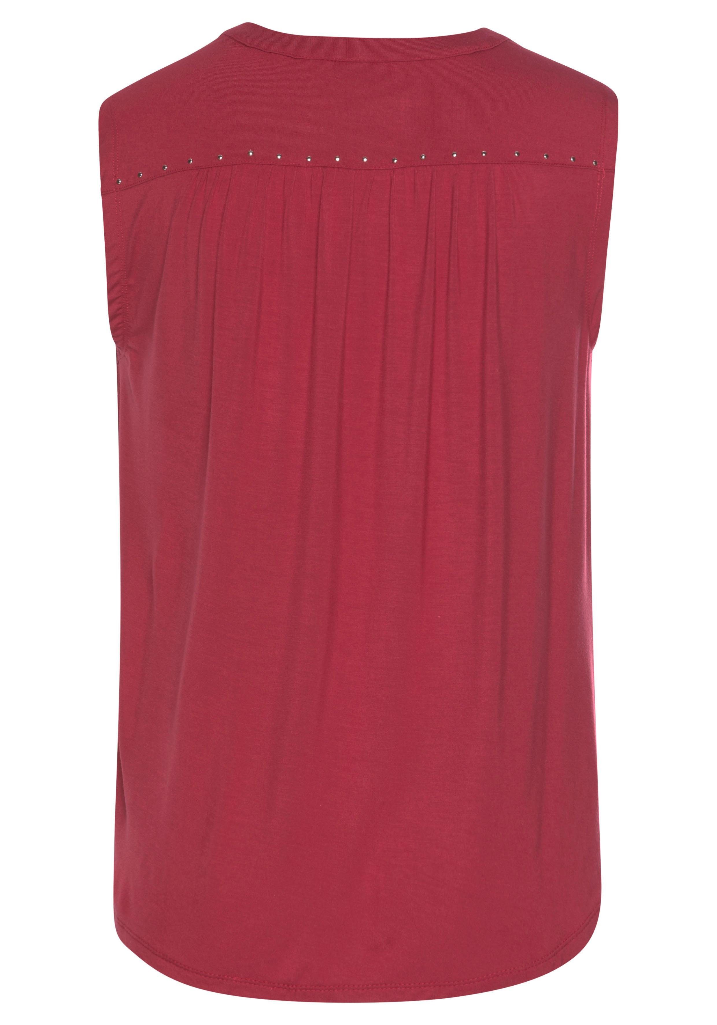 Lascana Tanktop met zilverkleurige studs-details, losse blousetop