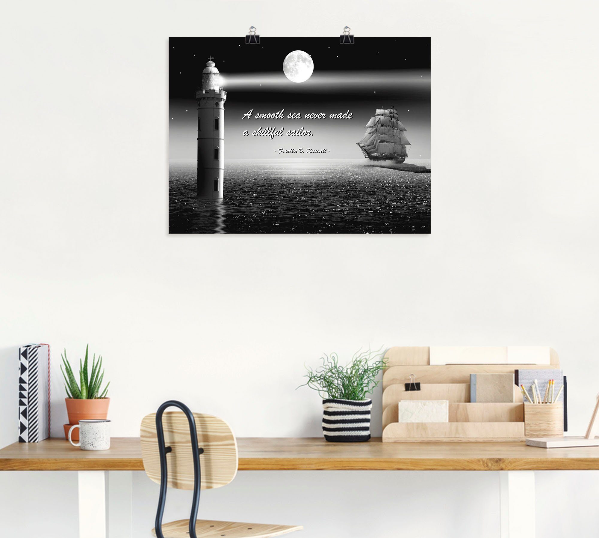 Artland Artprint Een rustige zee zeeman als poster, muursticker in verschillende maten