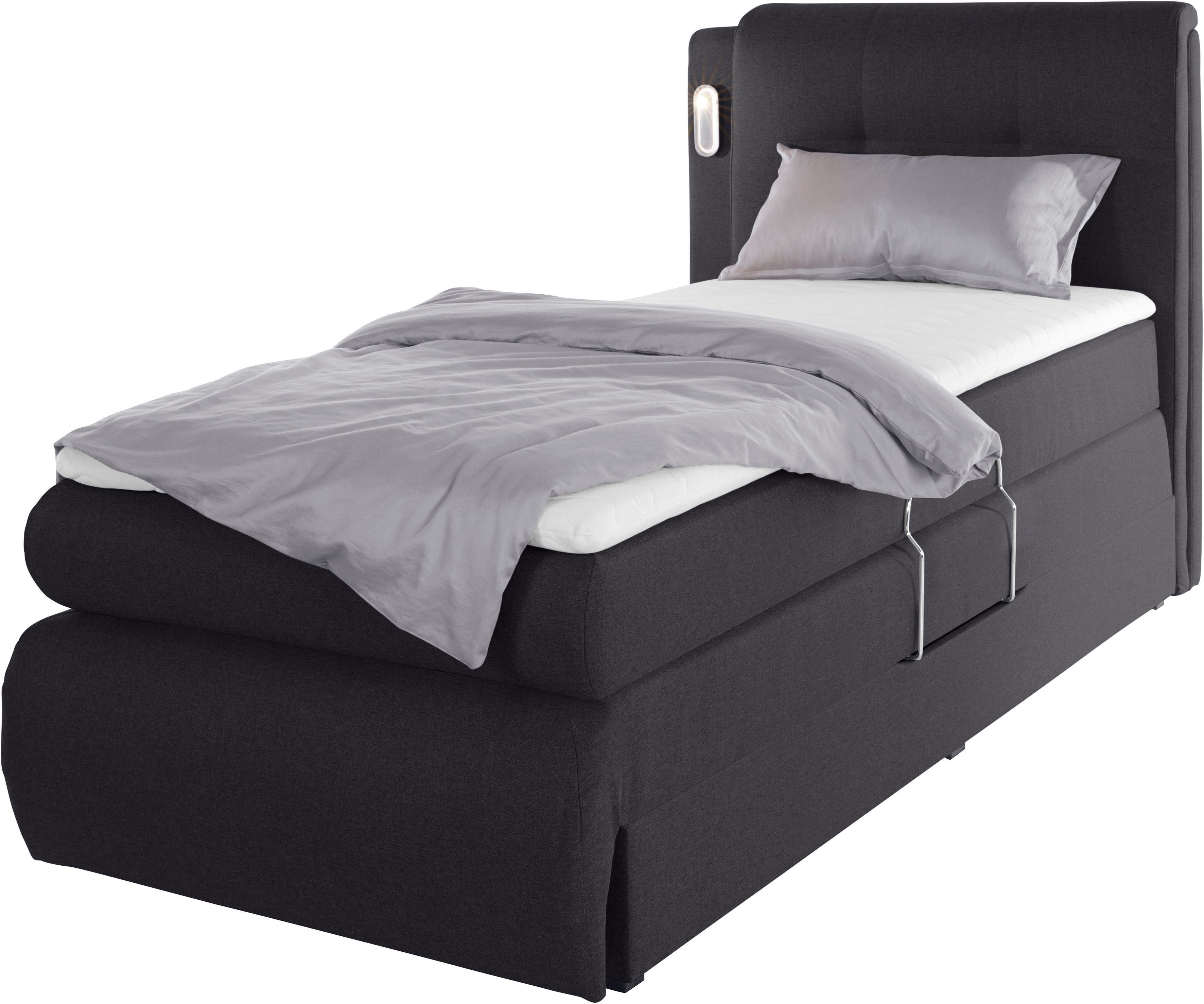 COLLECTION AB Boxspring Borna inclusief bedkist, ledverlichting en topmatras